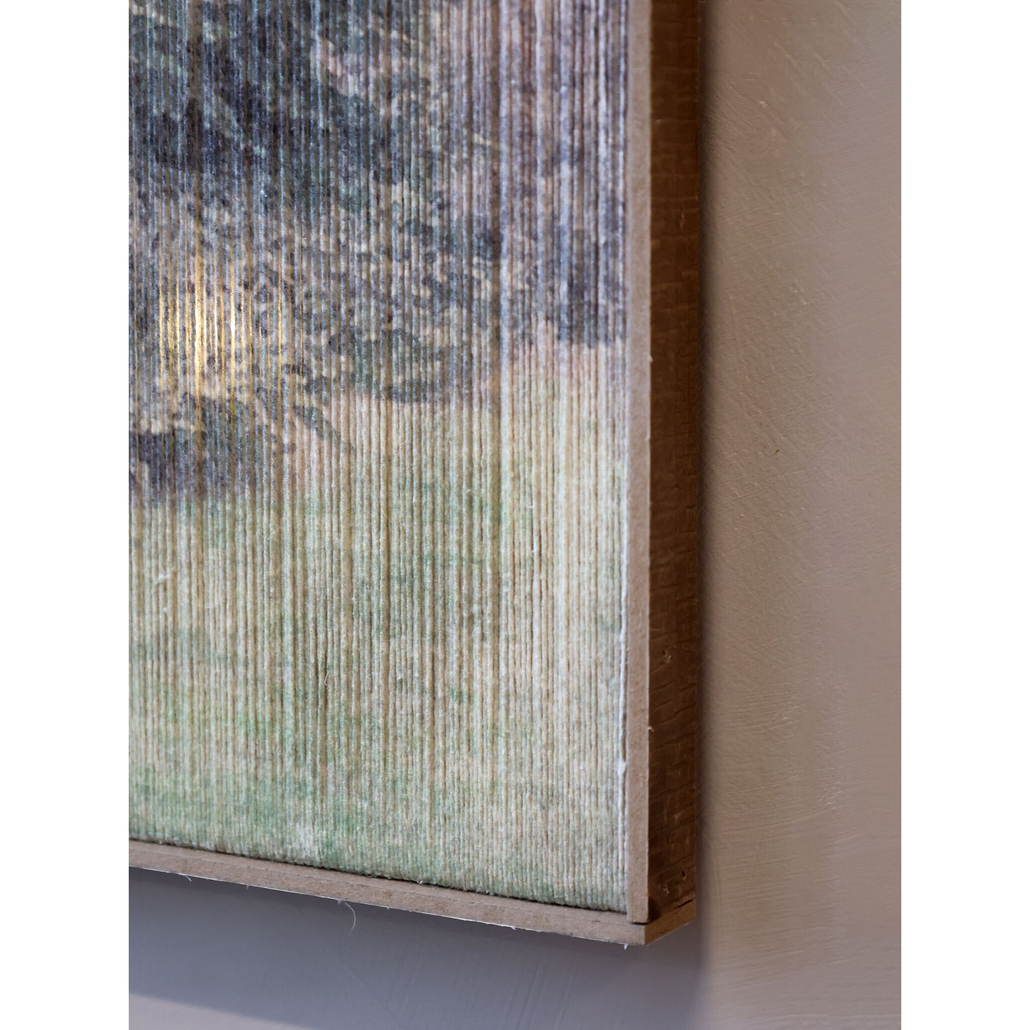 Winterliches Wandbild mit Tannenbaum und LED Lichtern, natur 