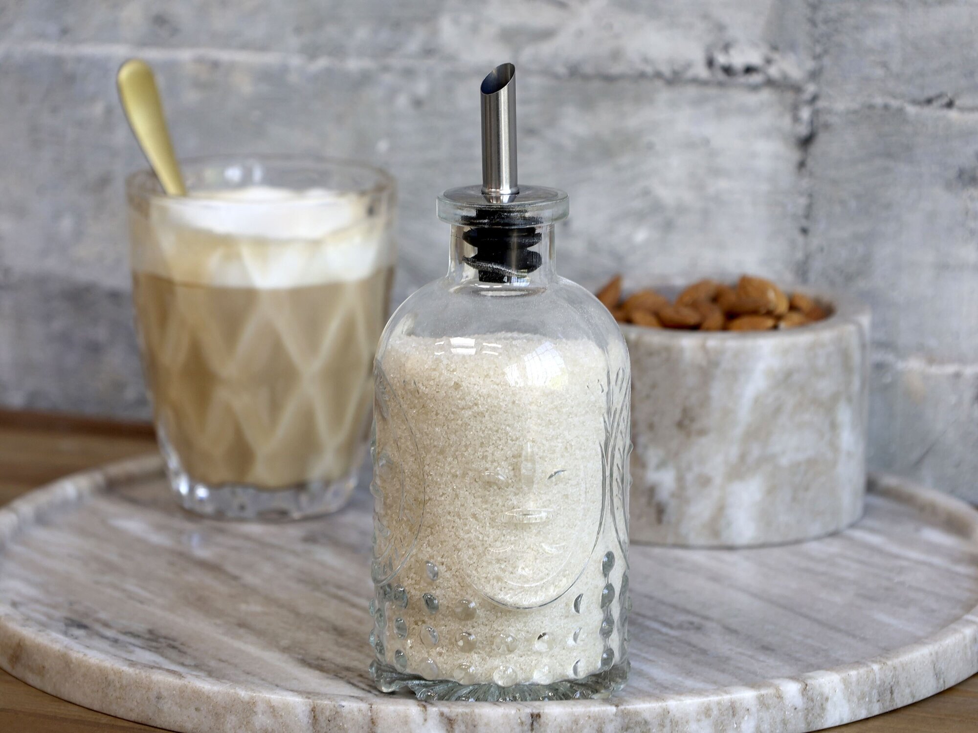 Zuckerstreuer „ZUCKER“ Aus Glas Mit Edelstahl-Ausgießer – 350 Ml, Nachfüllbar, In Geschenkbox, Ideal Für Kaffeerunden