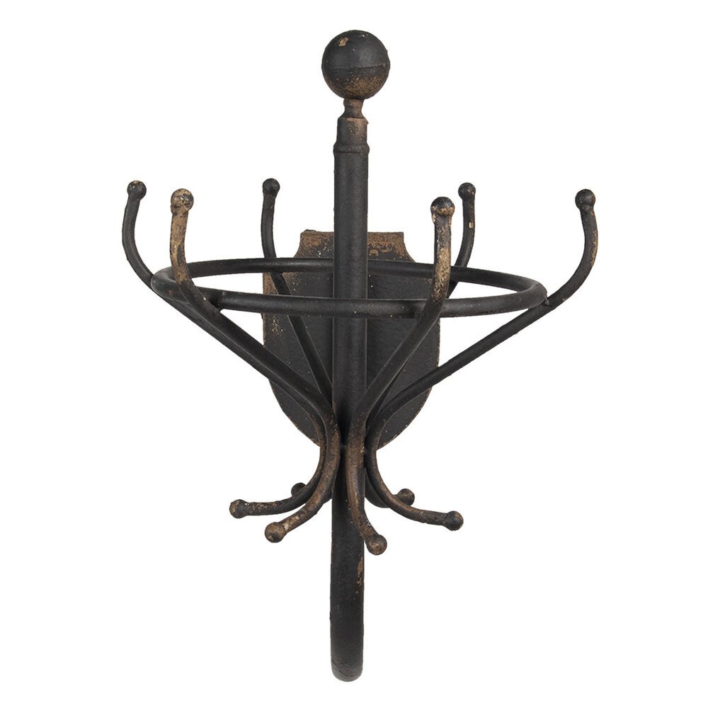 Wandgarderobe aus Eisen, schwarz 