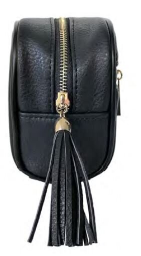 Kosmetiktasche mit grober Textur Emilie, schwarz 