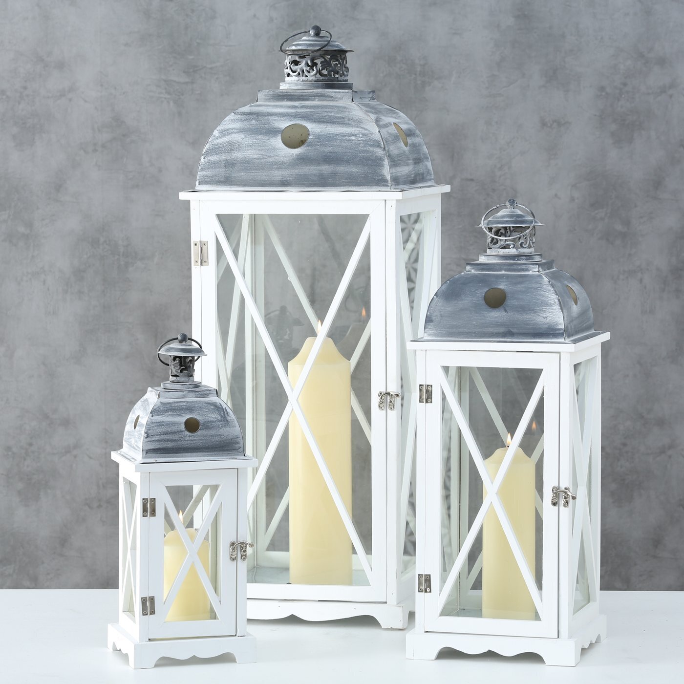 Deko Laternen Set Bristol 3er, weiss 