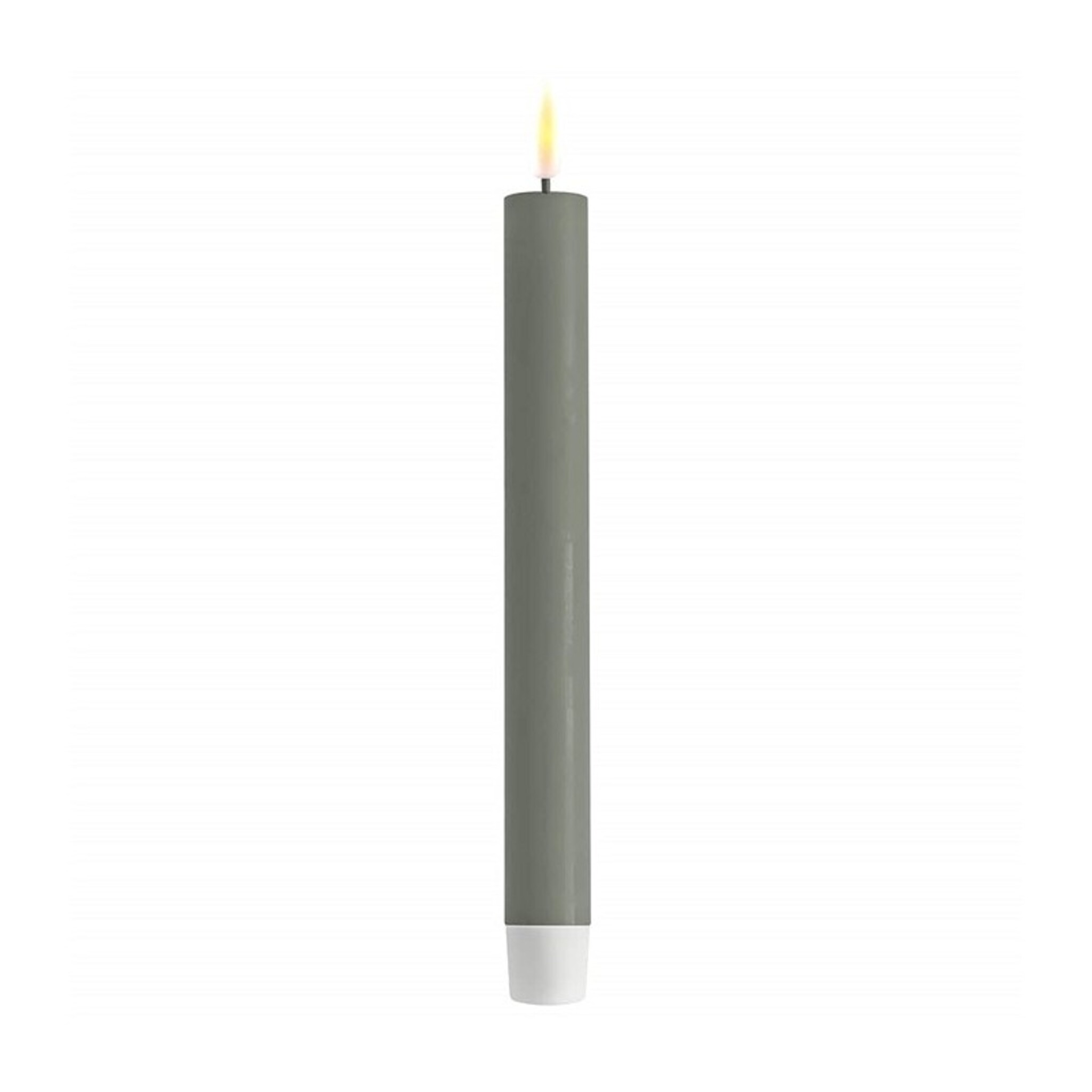 LED 2er Set Stabkerze Real Flame, salbei 24 cm, Ø 2,2 cm