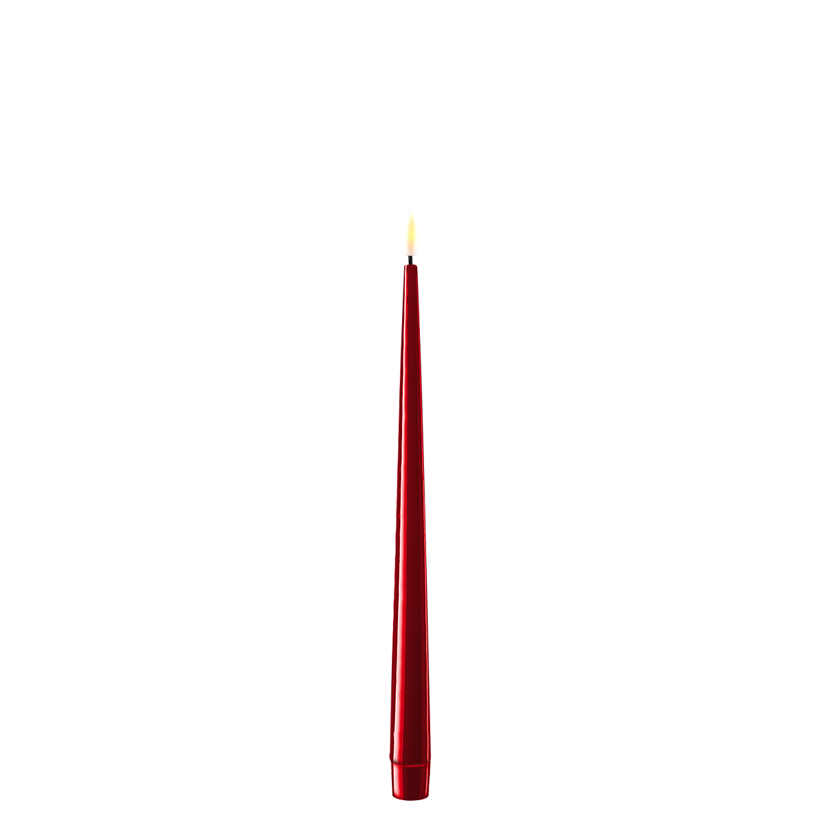LED Stabkerze mit Lack Real Flame 2er Set, rot 2,2 cm x H 28 cm