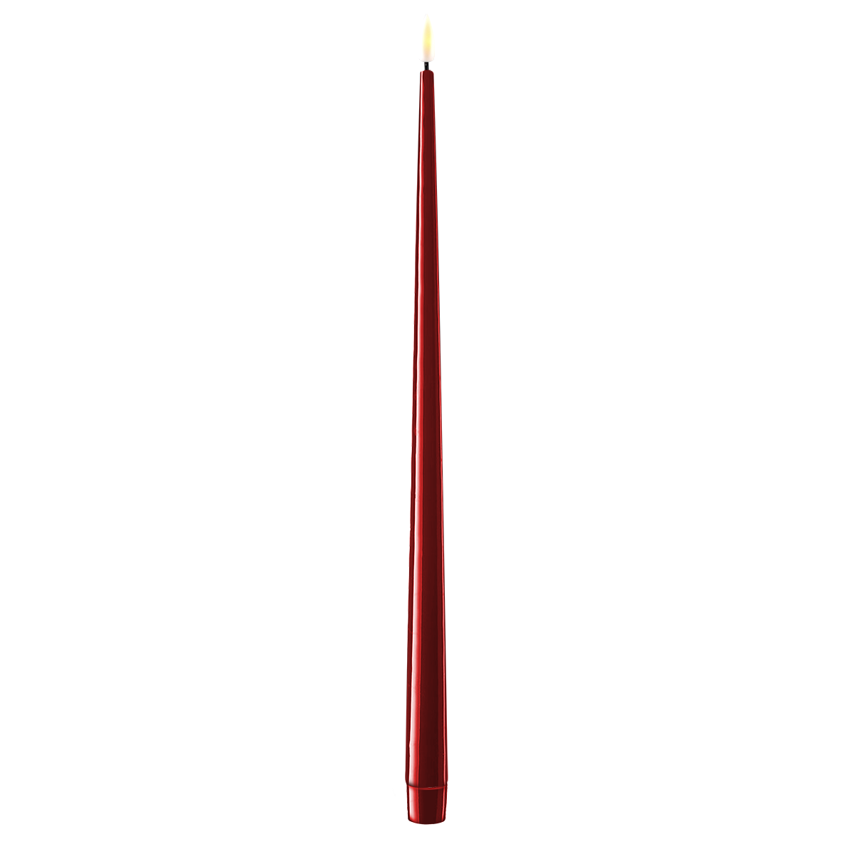LED Stabkerze mit Lack Real Flame 2er Set, rot 2,2 cm x H 38 cm