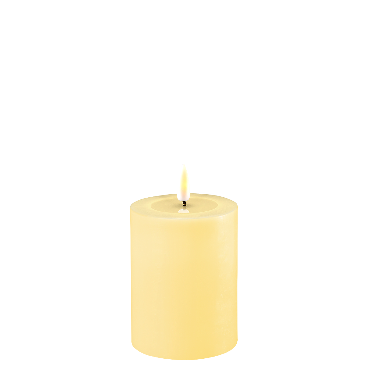 LED Stumpenkerze Real Flame hellgelb, hellgelb Ø7.5 x H10cm