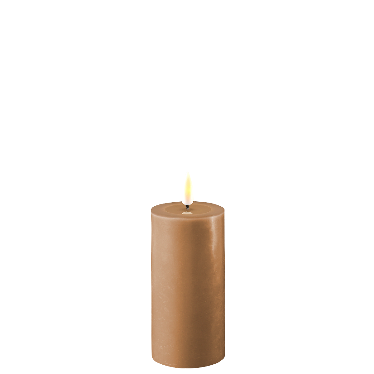 LED Stumpenkerze Real Flame karamell, karamell Ø5 x H10cm