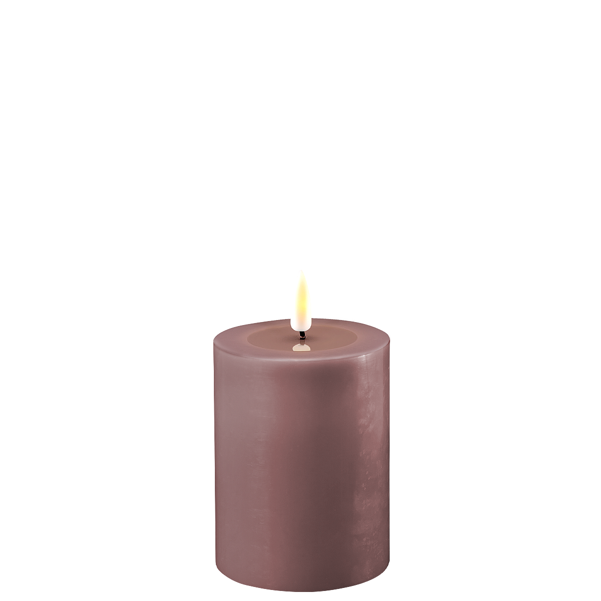 LED Stumpenkerze Real Flame lila, lila Ø7,5 x H10cm