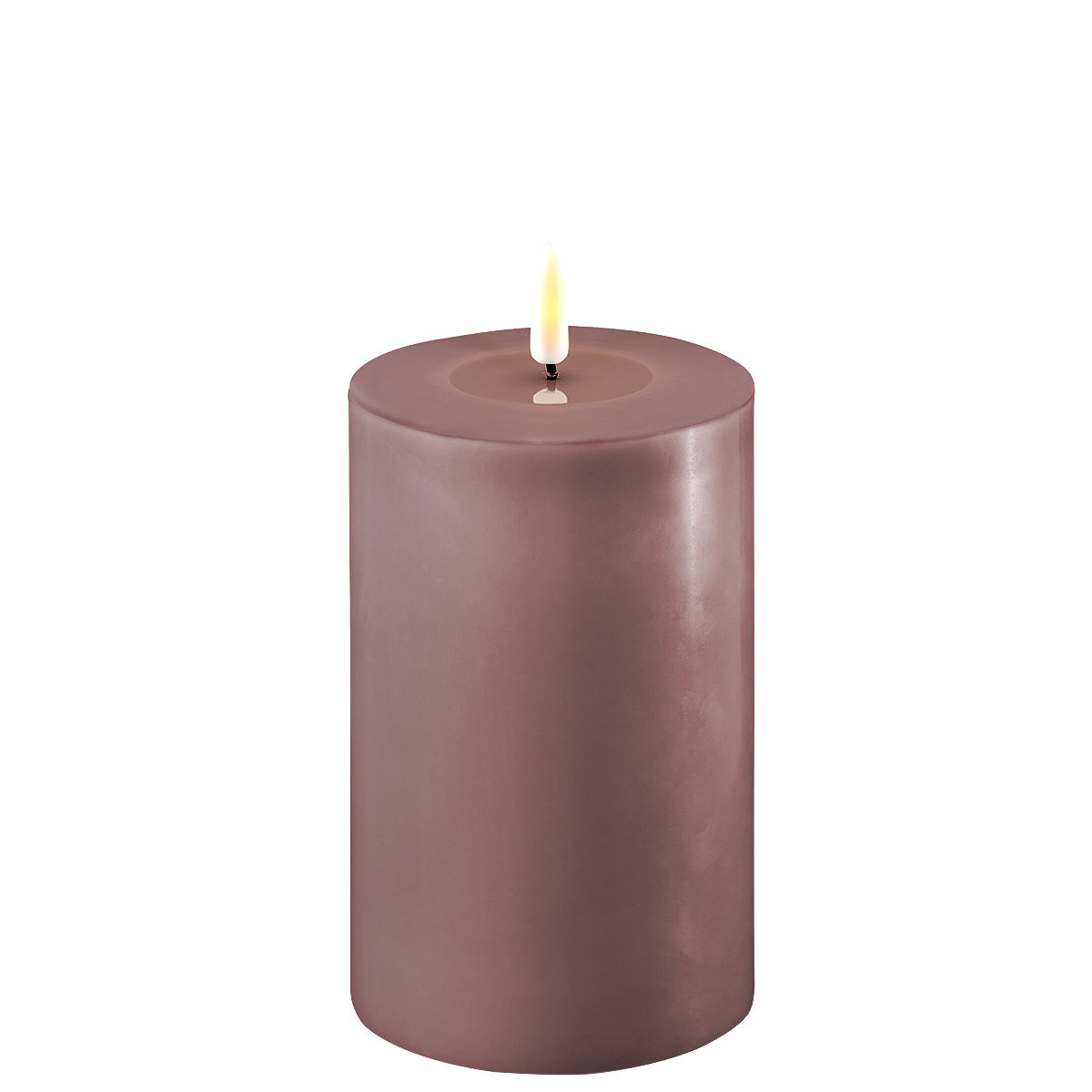 LED Stumpenkerze Real Flame lila, lila Ø10 x H15cm