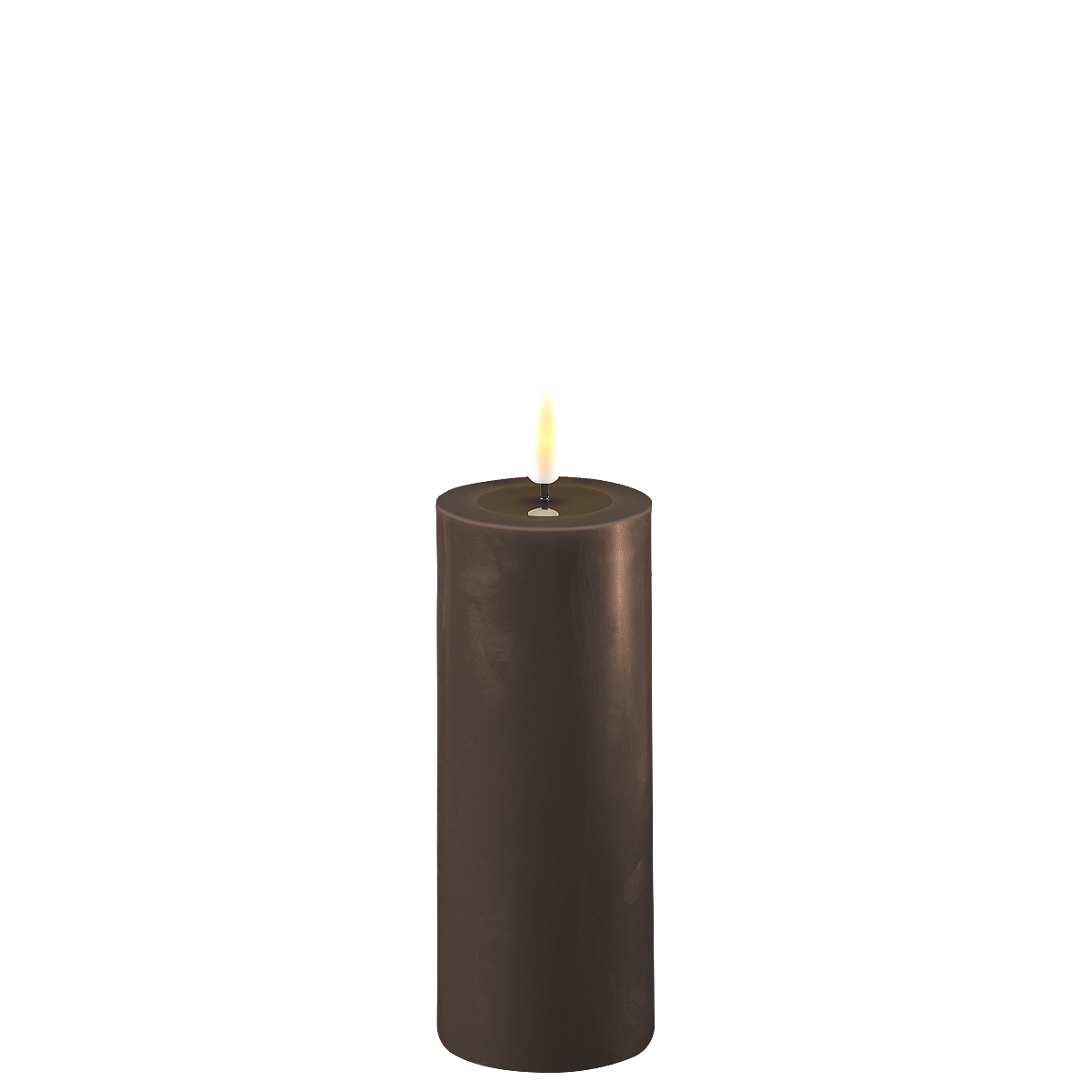 LED Stumpenkerze Real Flame mokka, mokka Ø5 x H12,5cm
