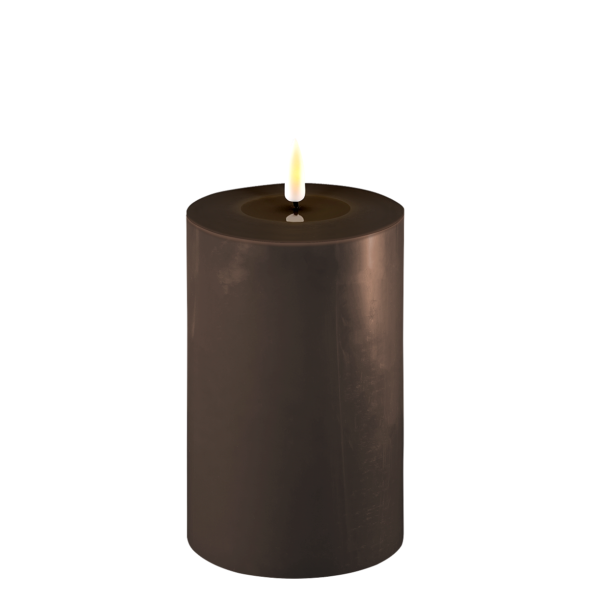 LED Stumpenkerze Real Flame mokka, mokka Ø10 x H15cm