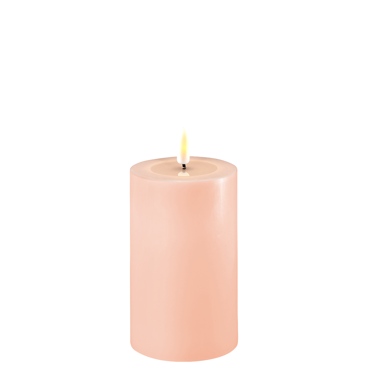 LED Stumpenkerze Real Flame rosa, rosa Ø7.5 x H12.5cm
