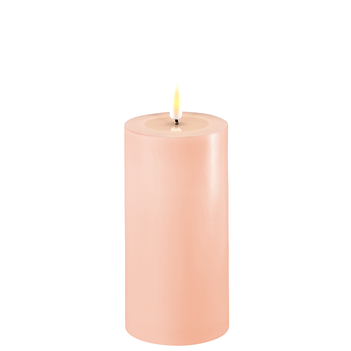 LED Stumpenkerze Real Flame rosa, rosa Ø7.5 x H15cm