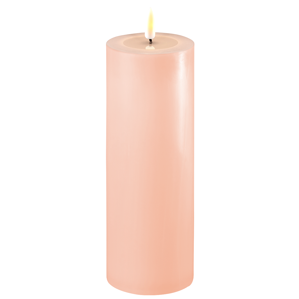 LED Stumpenkerze Real Flame rosa, rosa Ø7.5 x H20cm