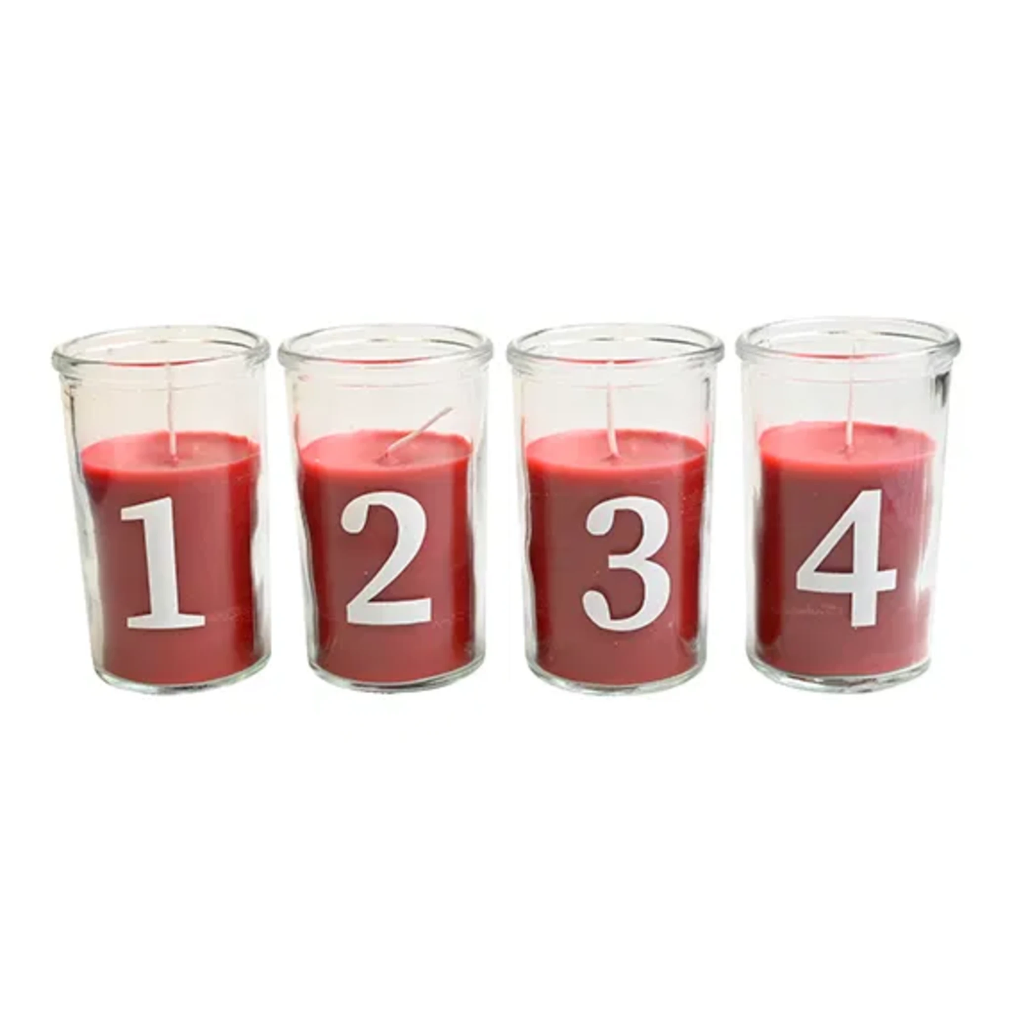 Adventskerze im Glas, rot 