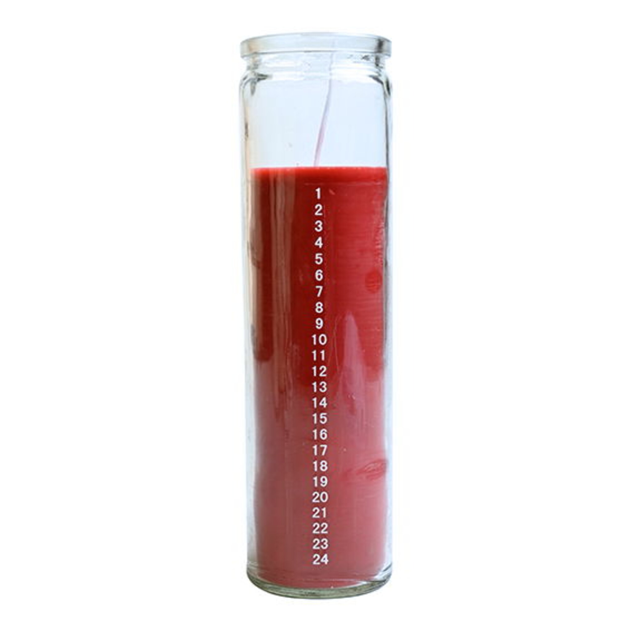Kalenderkerze im Glas, rot
