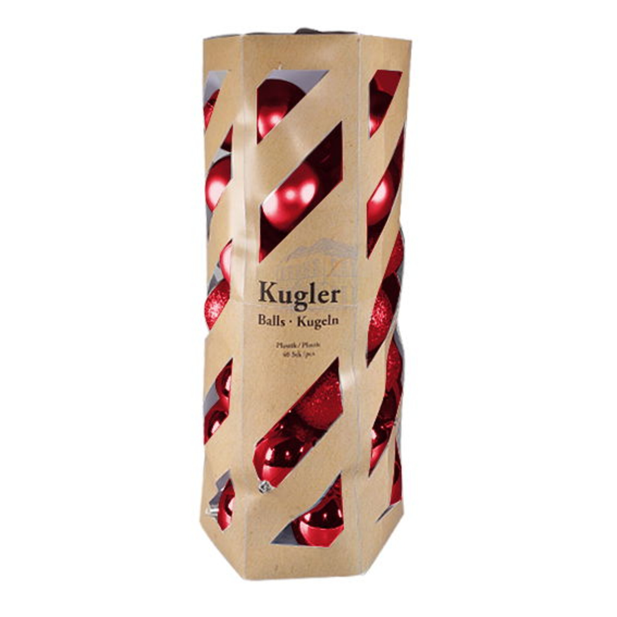 Weihnachtskugeln Mix Box 40er, rot 