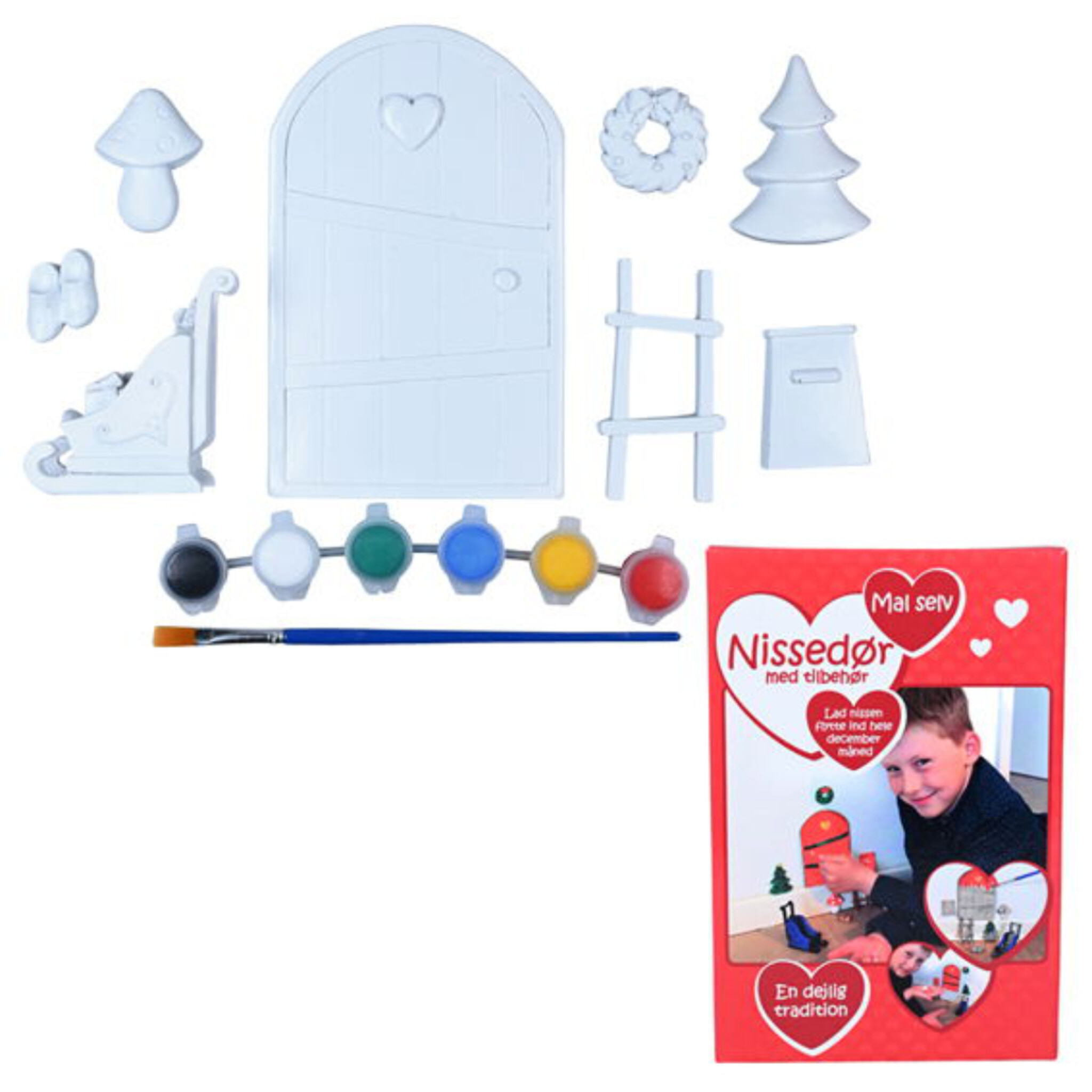 Wichteltür DIY zum selbst gestalten, mit Zubehör, merhfarbig 