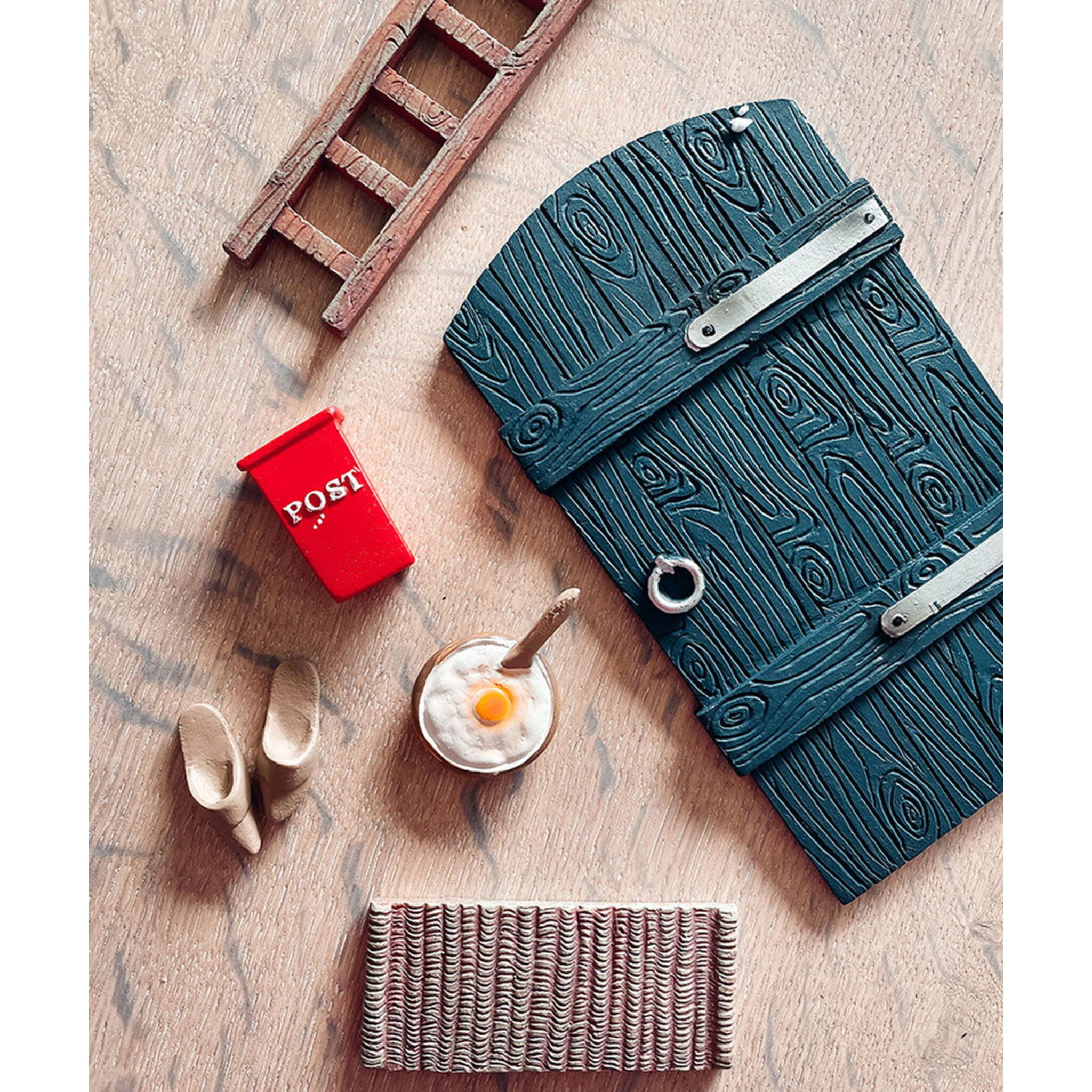 Wichteltür-Set 6-teilig dunkelblau, mit Leiter, dunkelblau