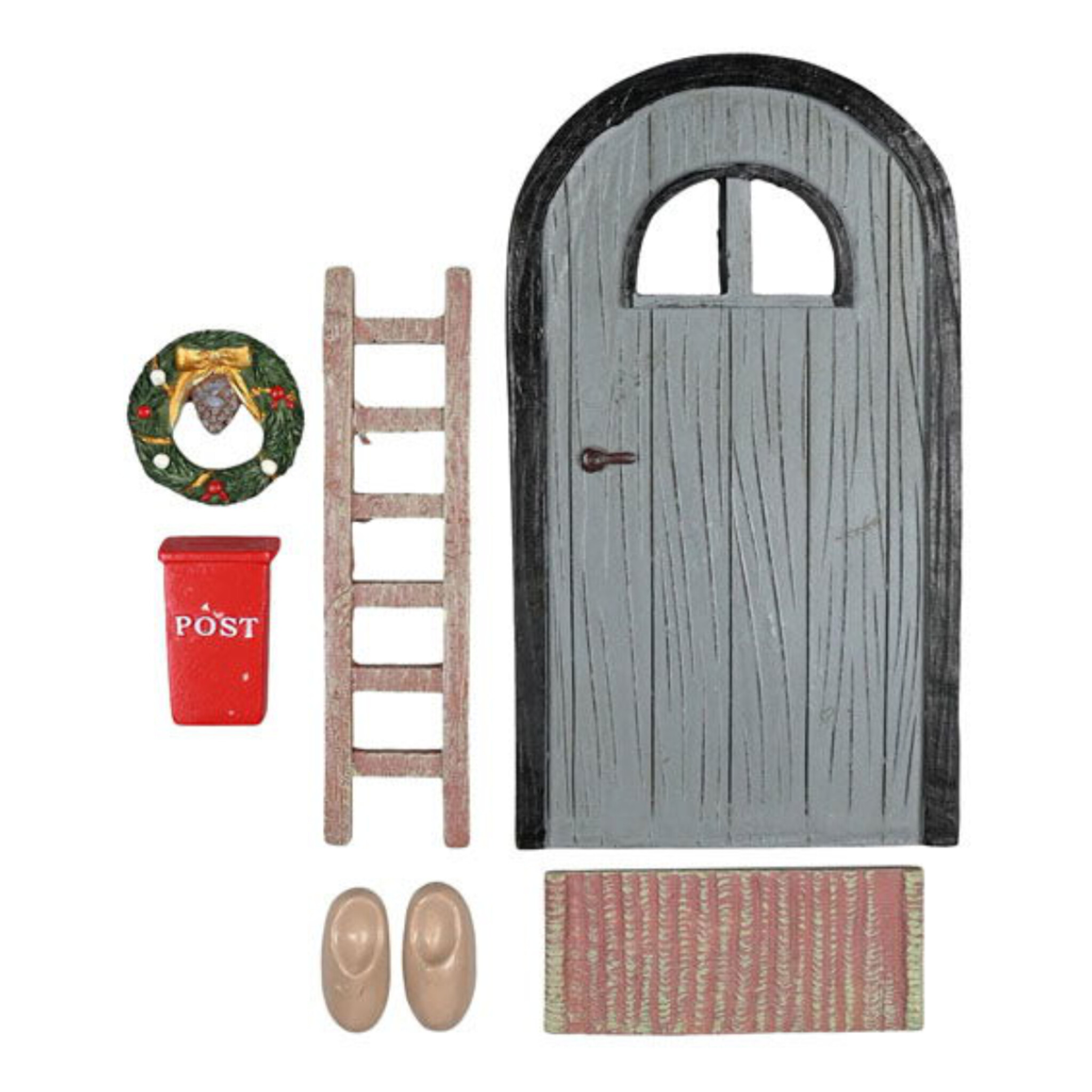 Wichteltür Set grau mit Zubehör, grau