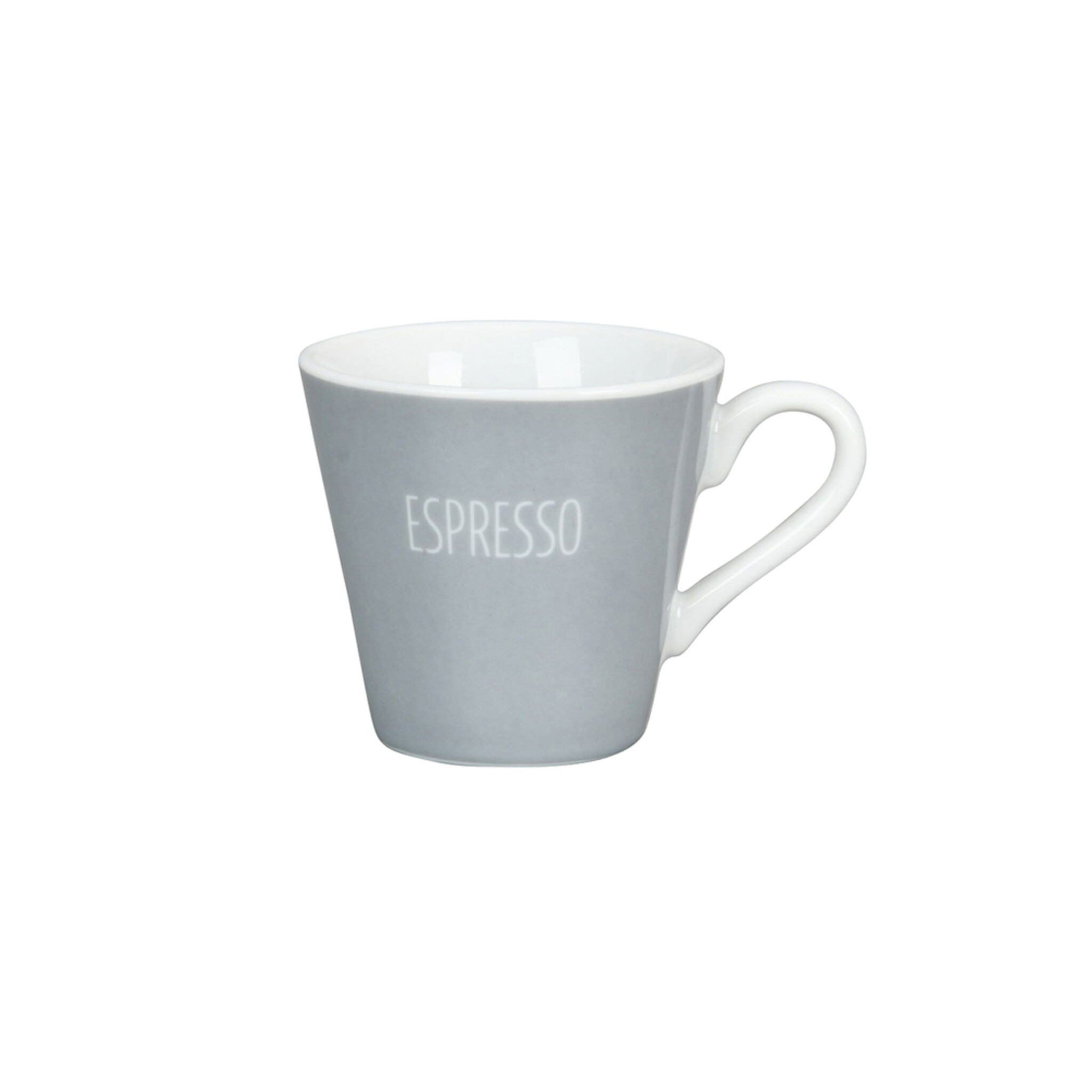 Espresso Tasse mit Espresso Aufschrift, grey 