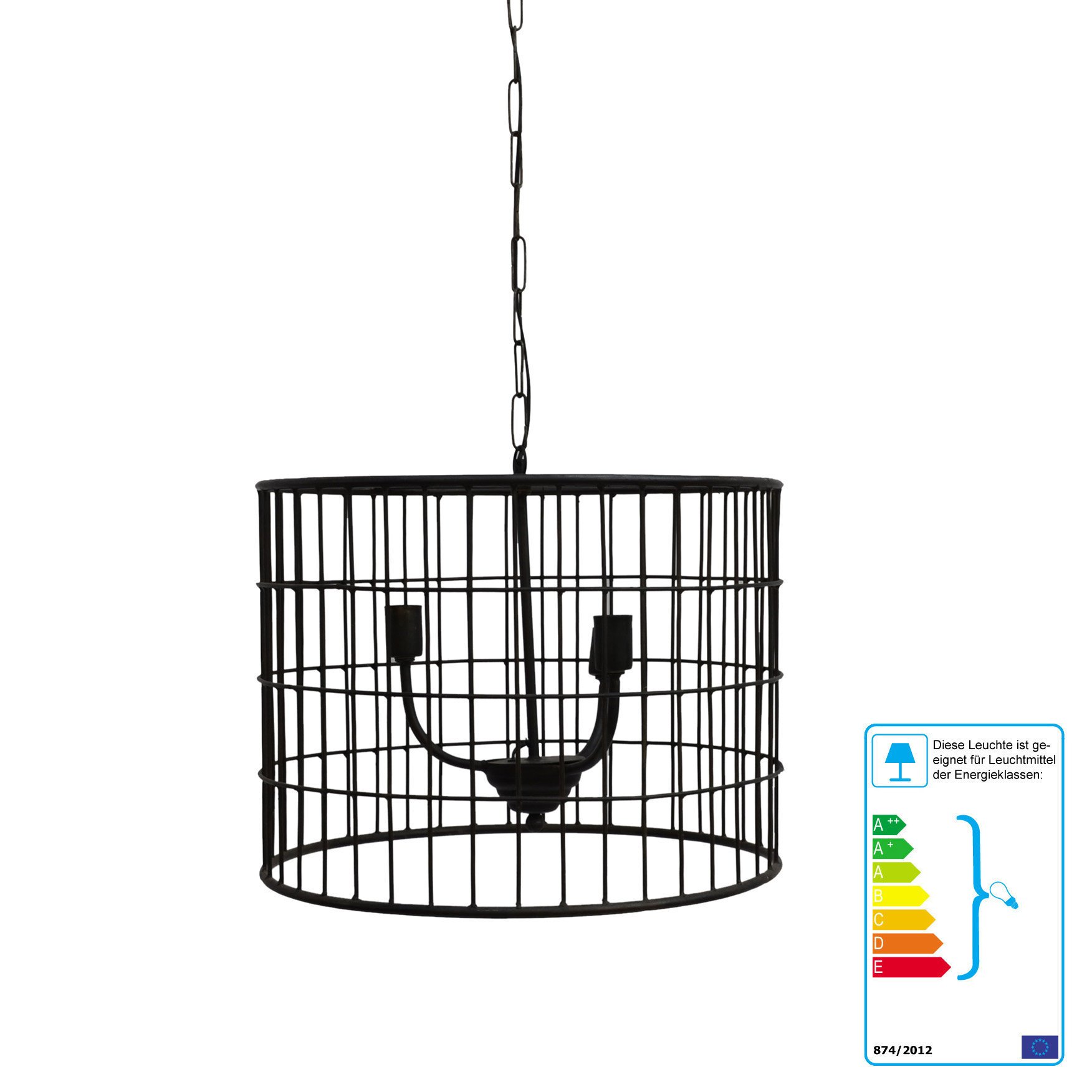 Hängelampe Dover Eisen, schwarz 