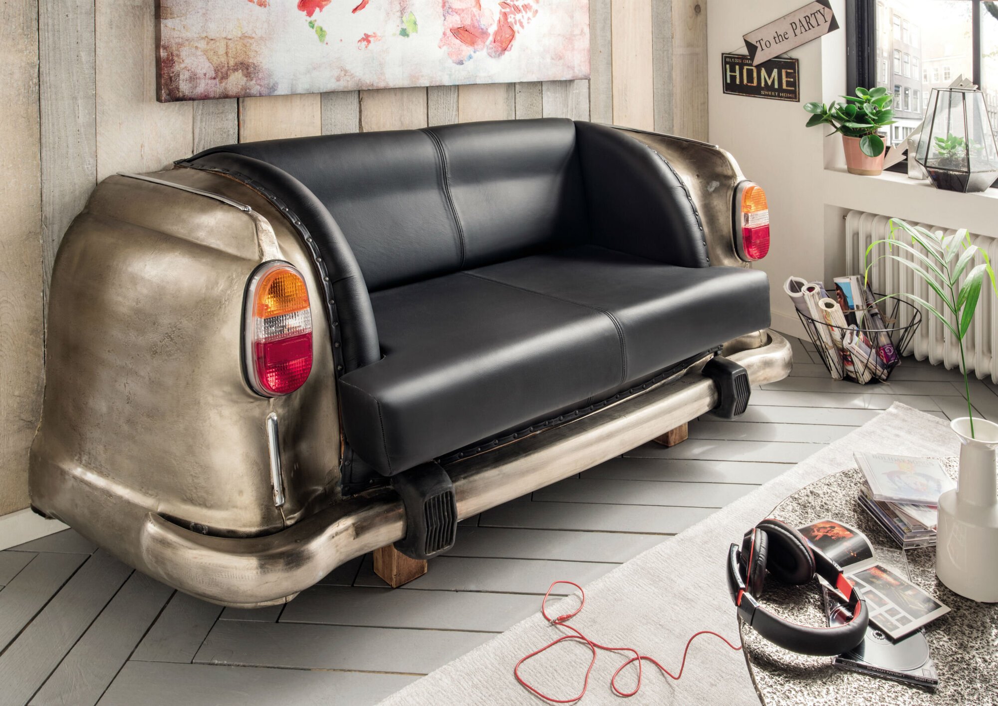 Original Autosofa Heckteil roh geflext, schwarz 