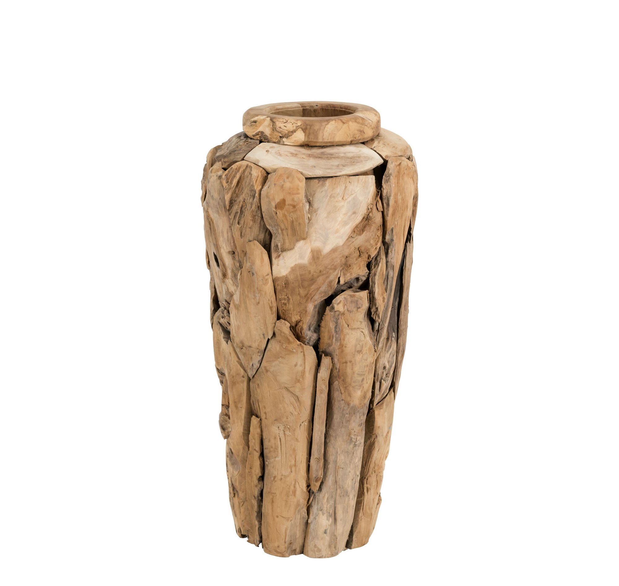 Stand-Vase Amphore recyceltes Holz, natur Ø 40 cm, Höhe 90 cm