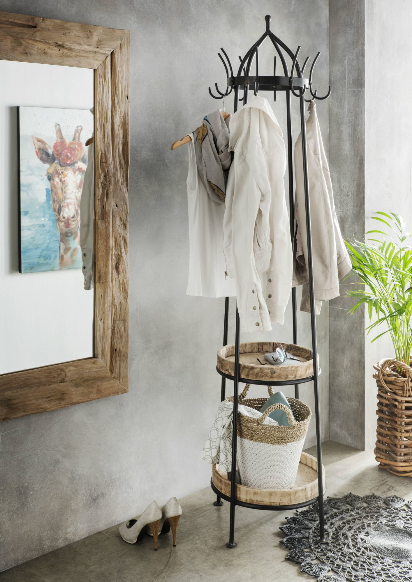 Standgarderobe Hang, schwarz 