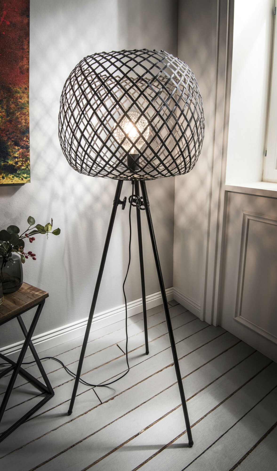 Stehleuchte Charly aus Metall, schwarz 