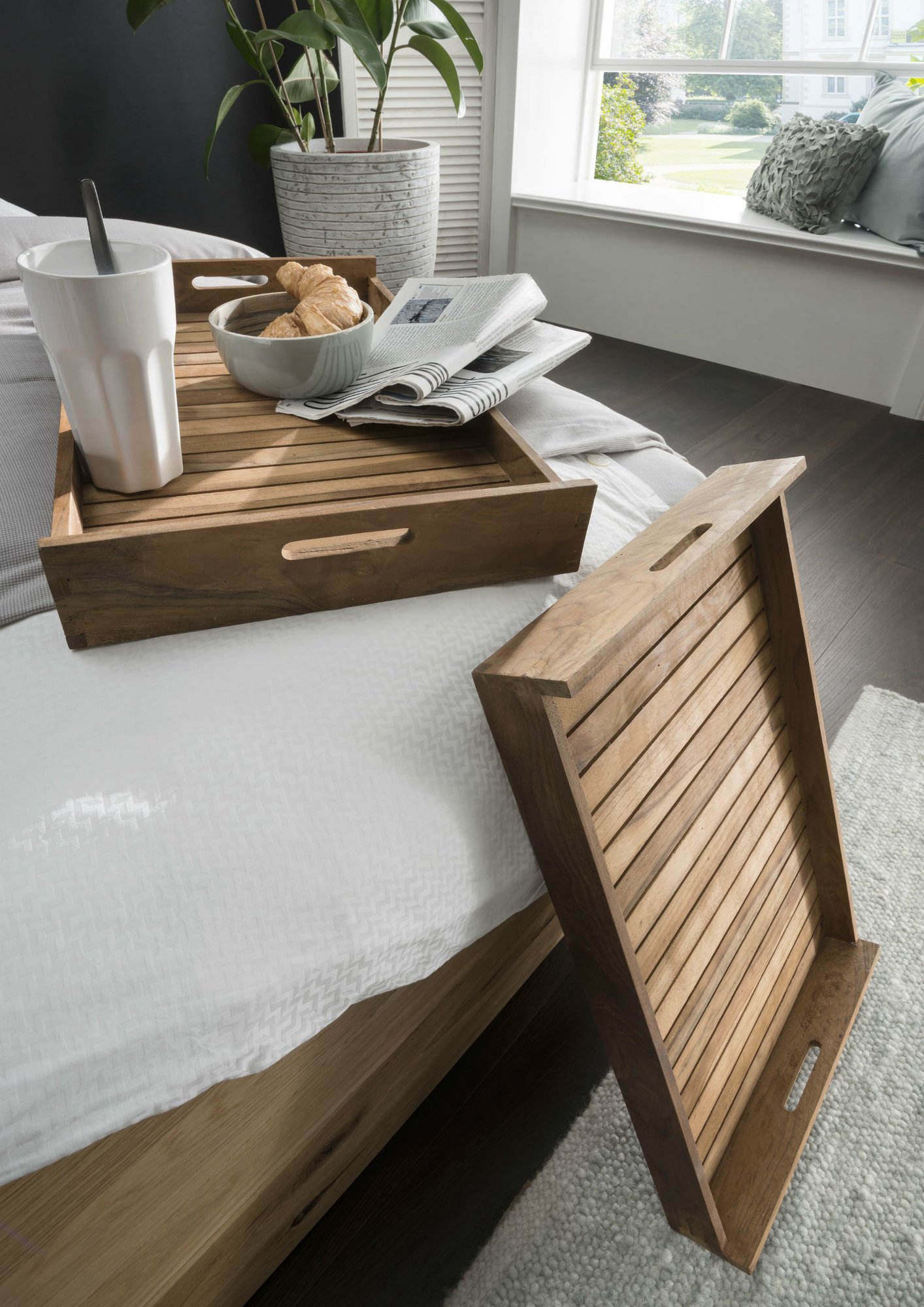 Teakholz Tablett-Set 2-tlg, natur 