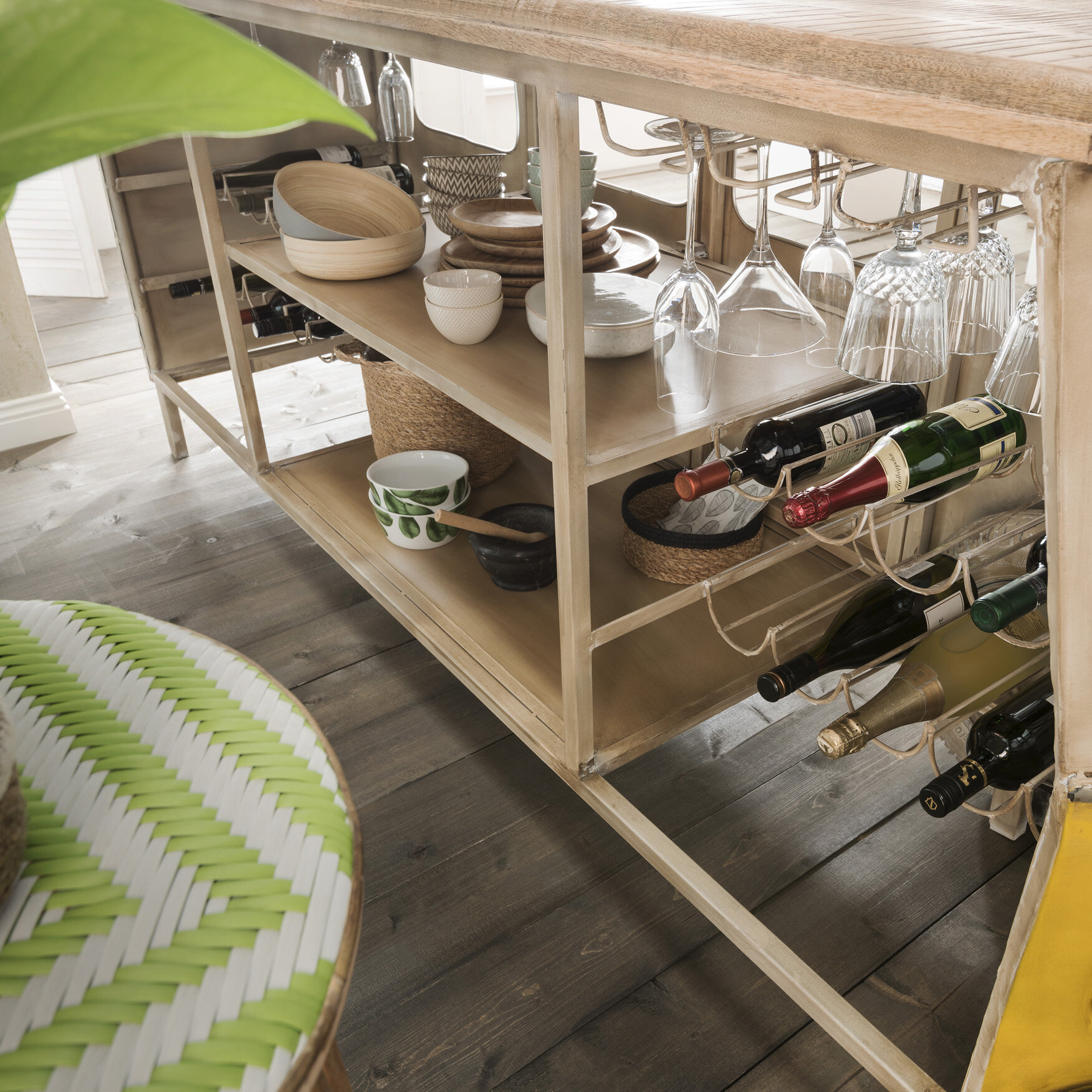 Unikat-Fahrzeug-Bar Ladentheke BUS, gelb