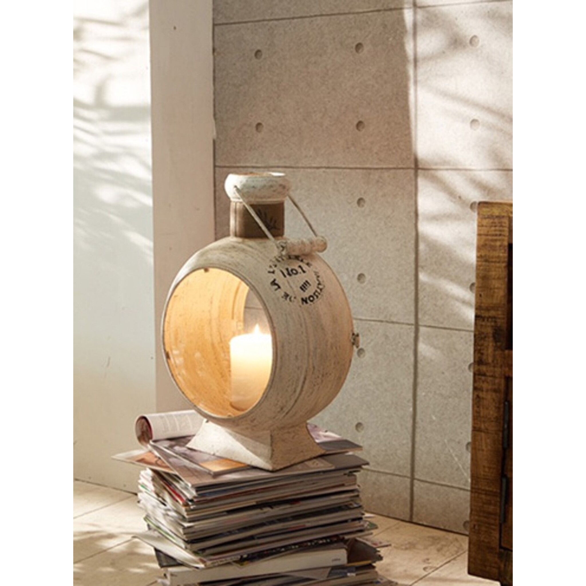 Vintage Laterne Metall weiß, weiss 