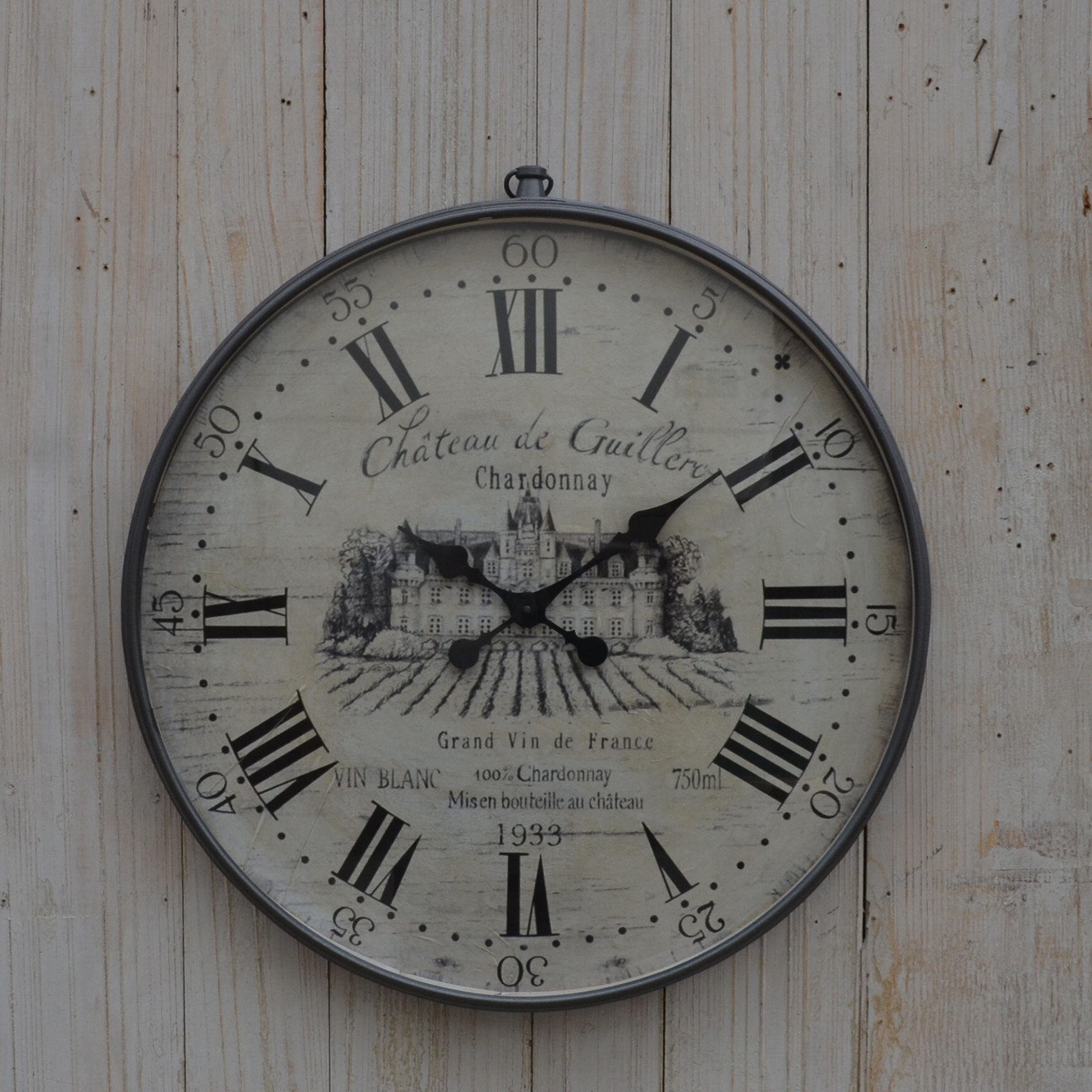 Vintage Wanduhr France, schwarz 