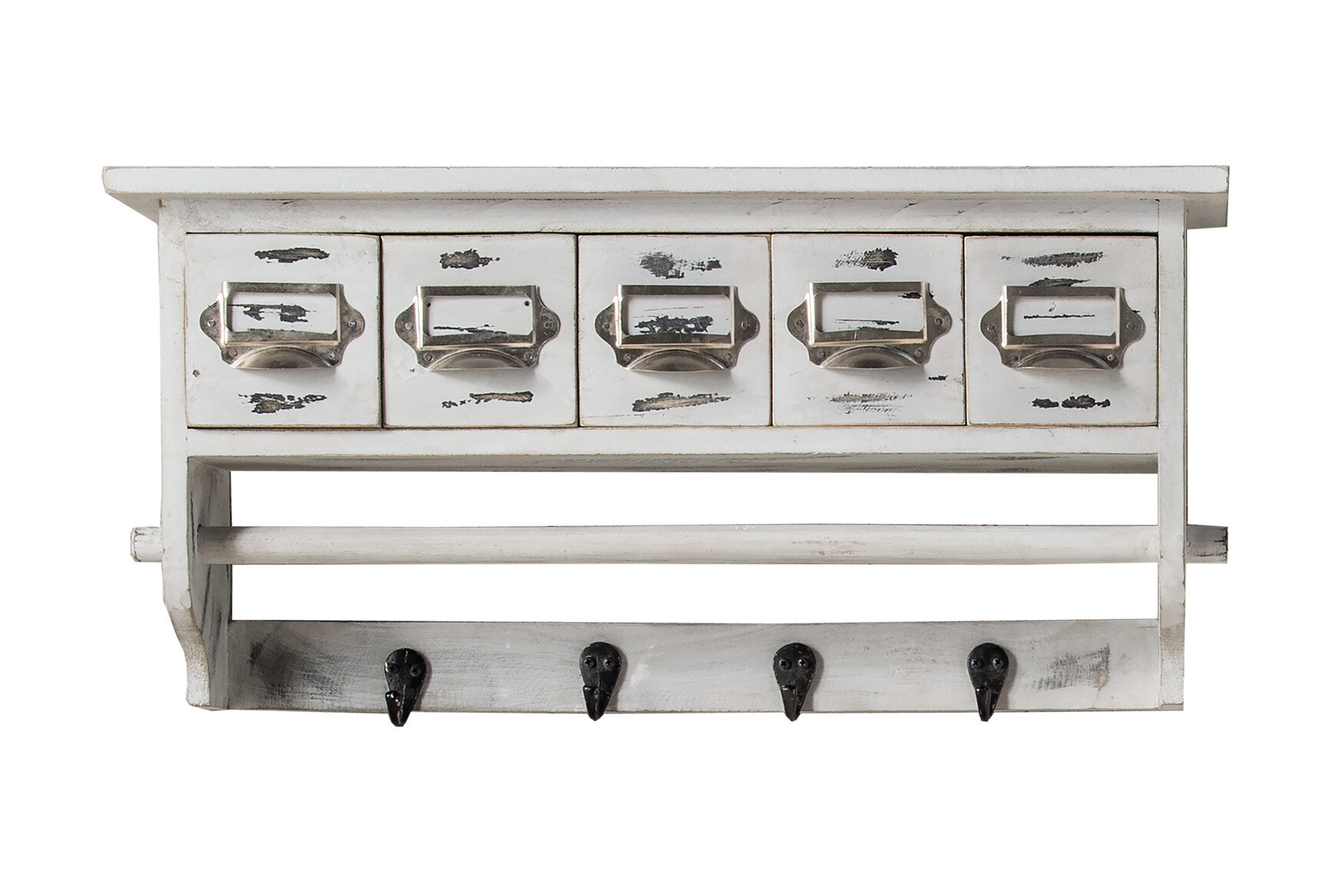 Wandregal mit Handtuchhalter Vintage weiß, weiss 