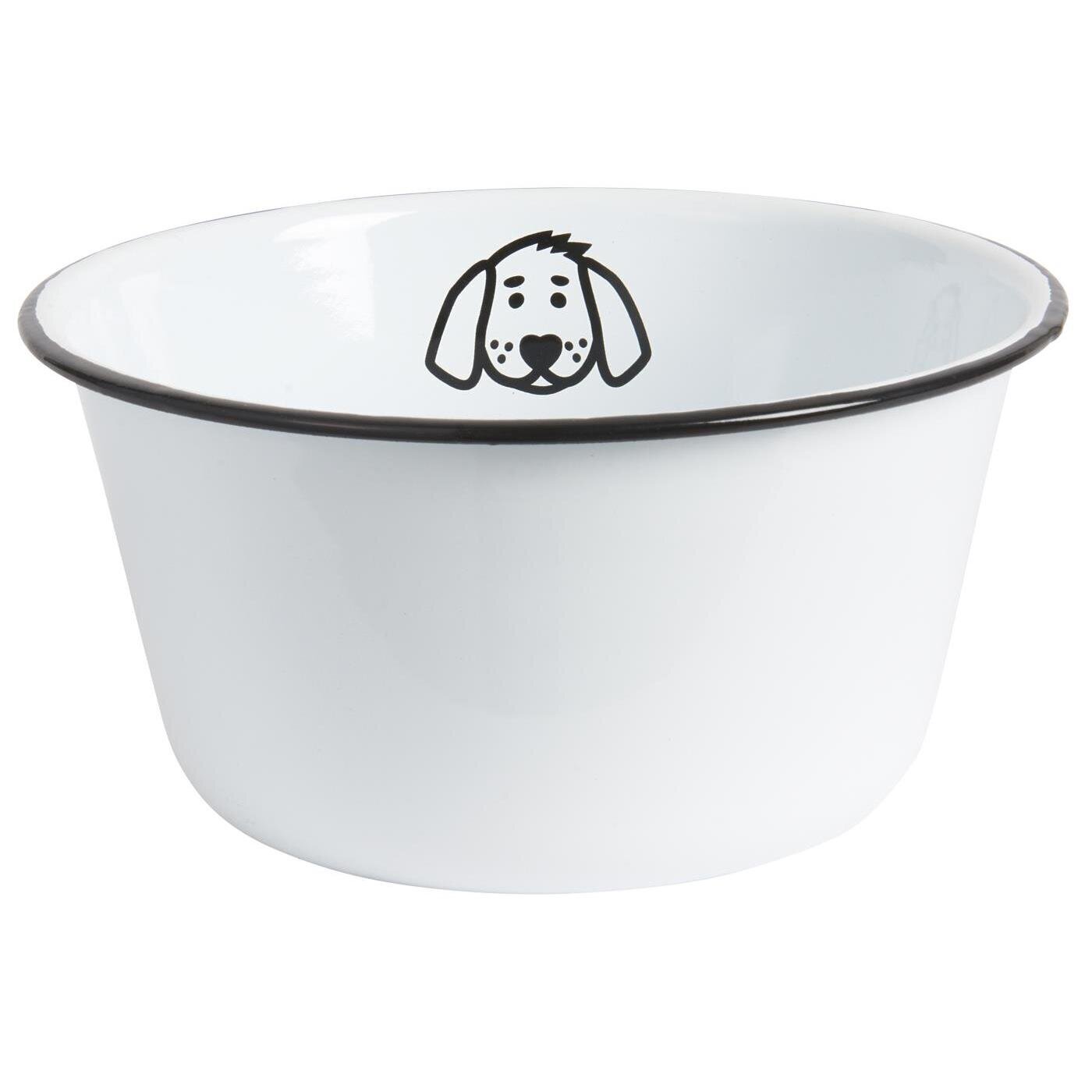 Fressnapf für Hunde Emaille, weiss Ø22 x H11 cm