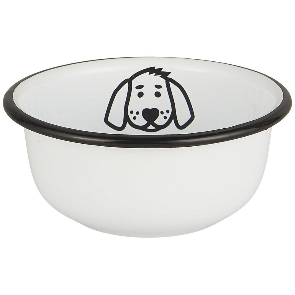Fressnapf für Hunde Emaille, weiss Ø11 x H5 cm