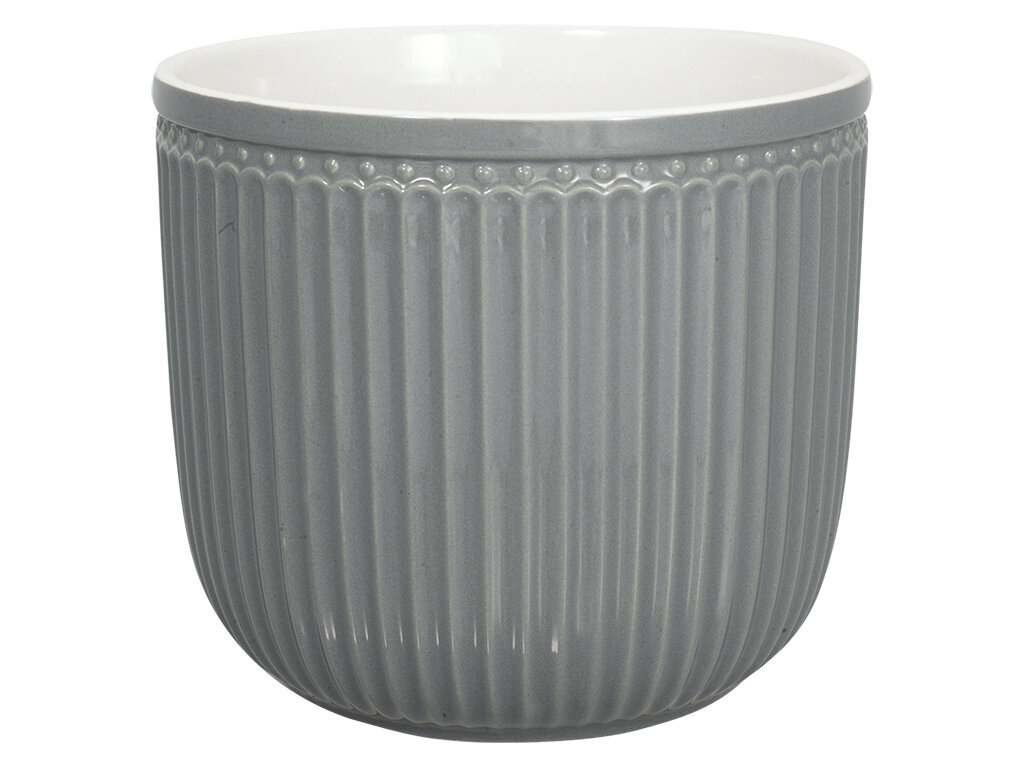Blumentopf Alice aus Steingut, stone grey Ø 16 x H14 cm
