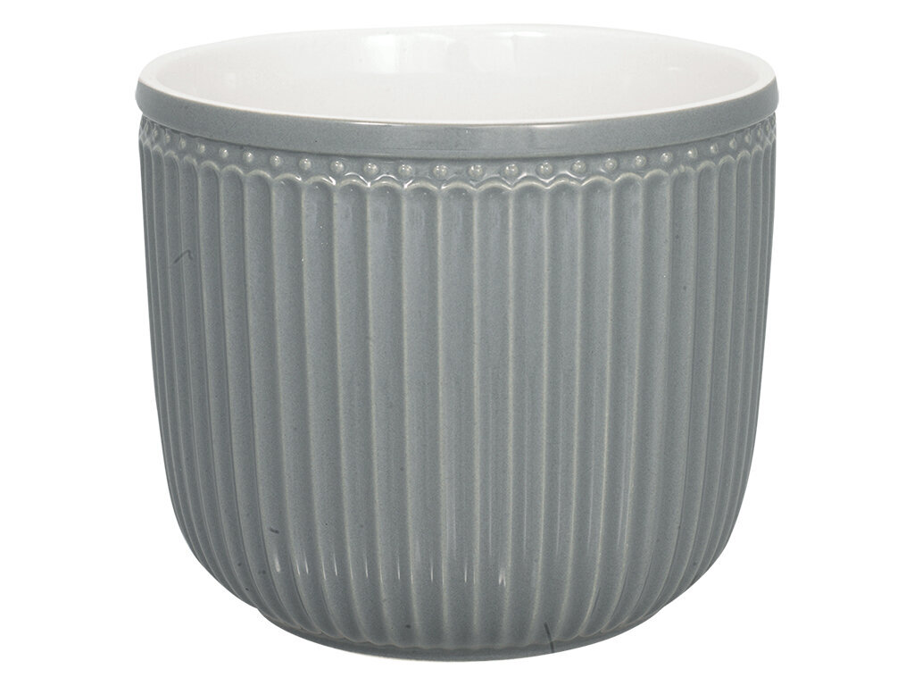 Blumentopf Alice aus Steingut, stone grey Ø 14 x H12 cm