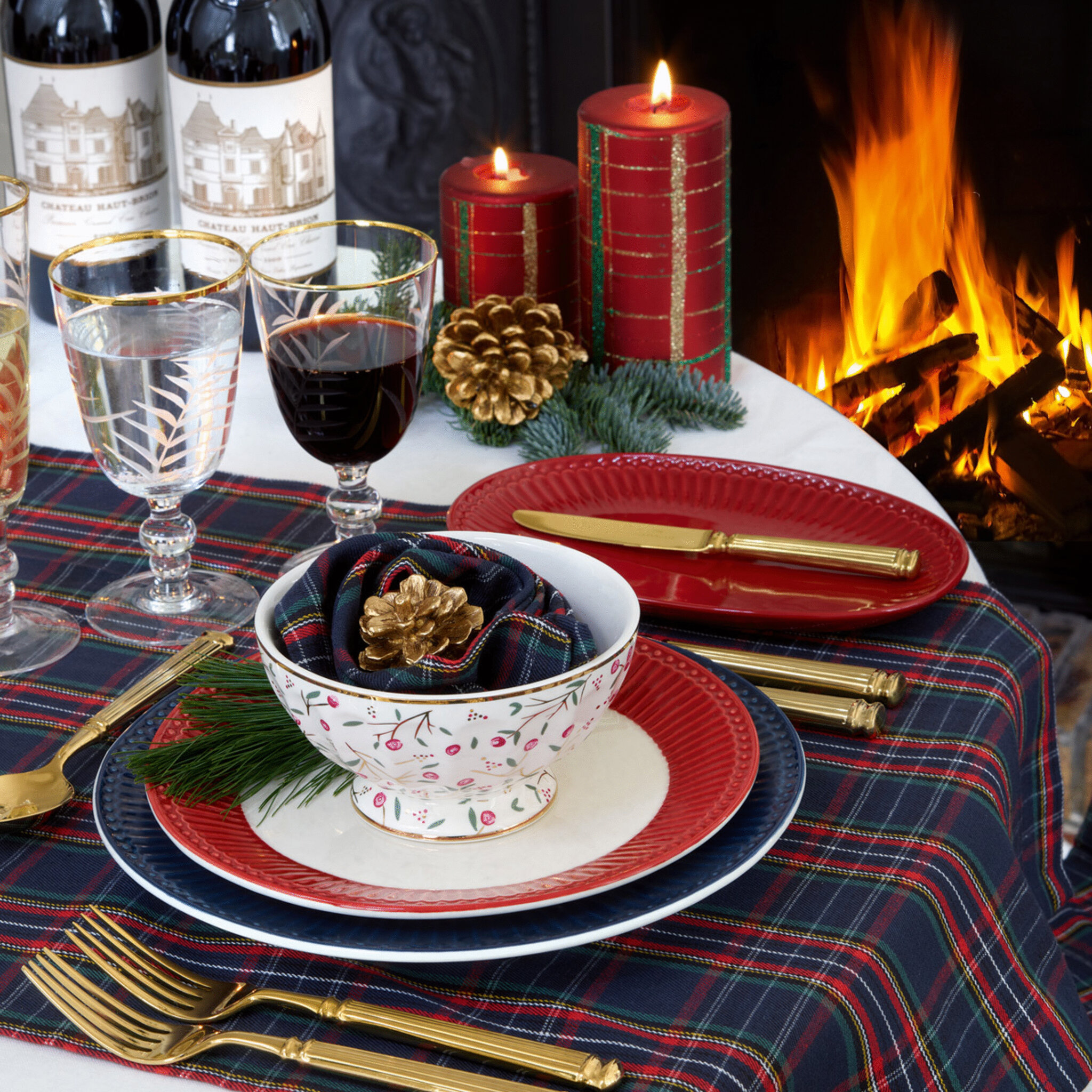 Geschirrtuch Dagmar Check Dark Blue, blau 