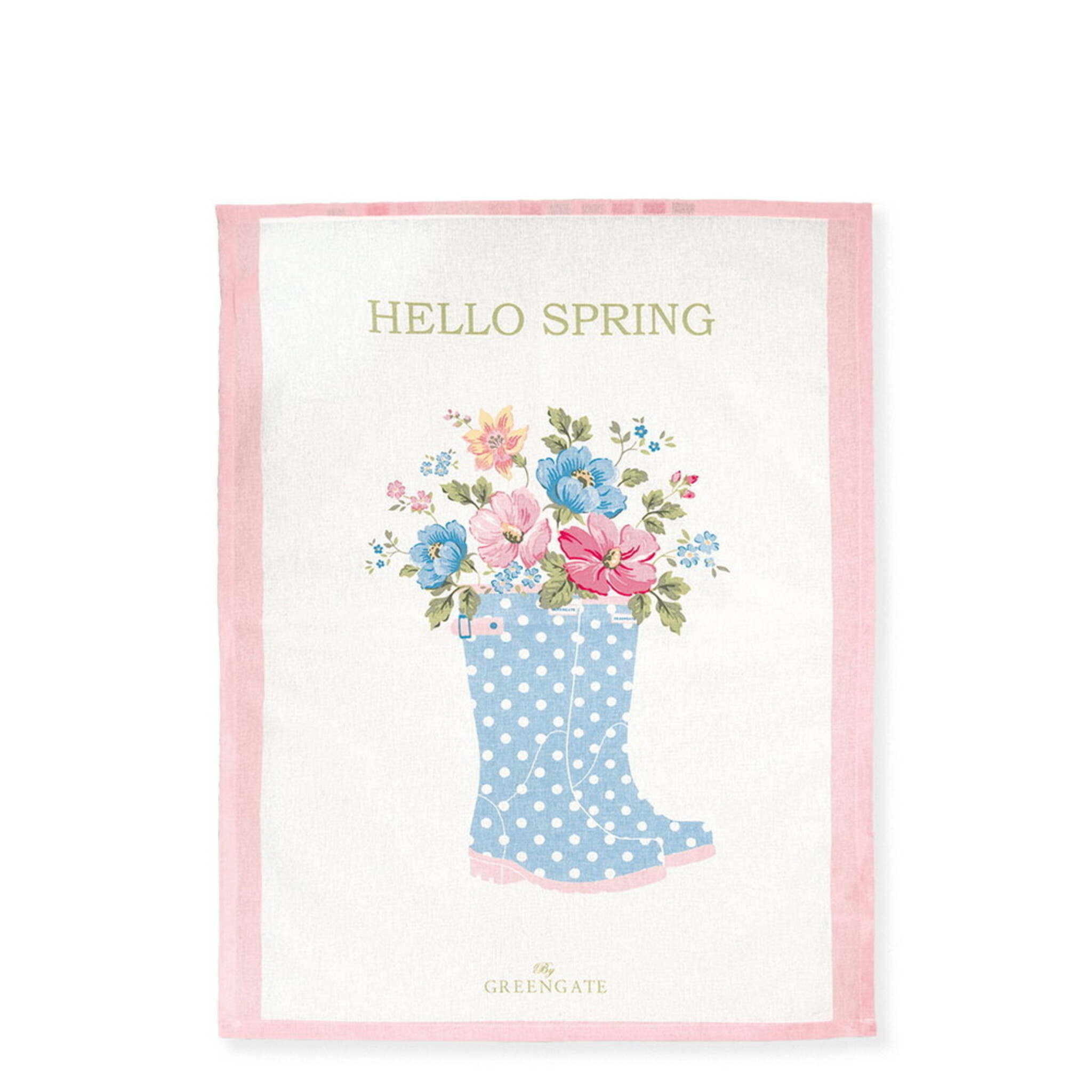 Geschirrtuch Pieceprinted Josefina Summer White, rosa 