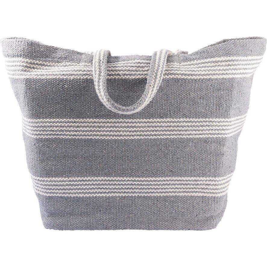 Gestreifte Tasche XL, grau 
