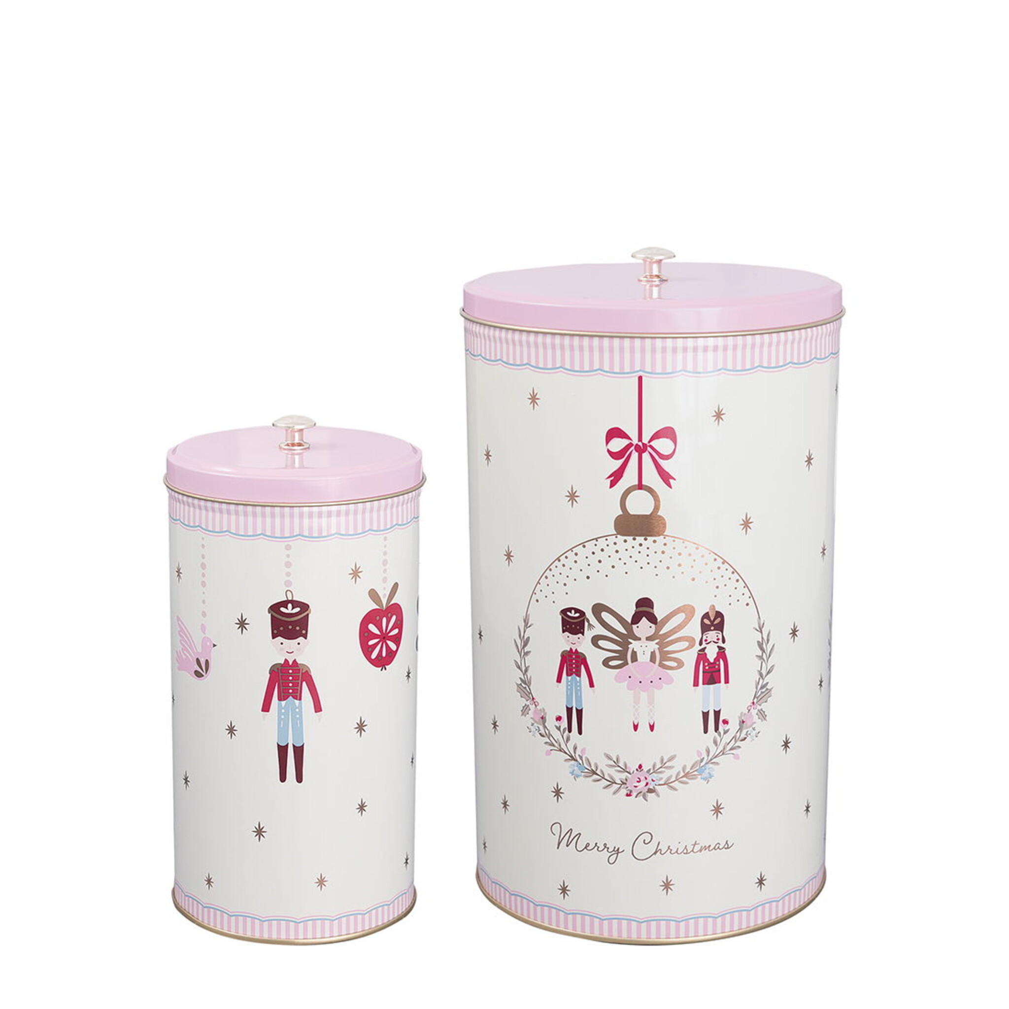 Runde Dosen Cindarella 2er Set, weiss 