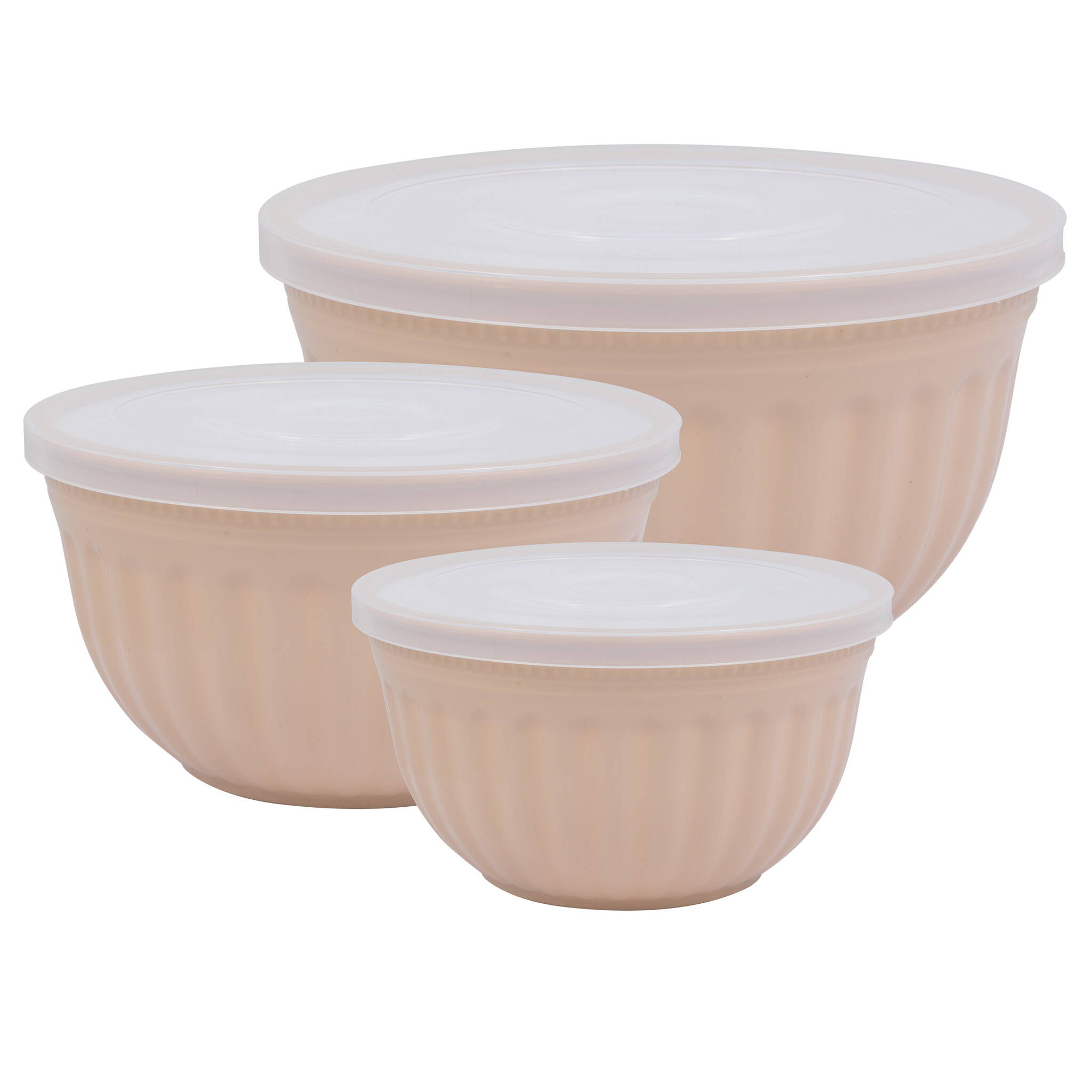 Schüssel 3er Set Alice aus Kunststoff, creamy fudge 