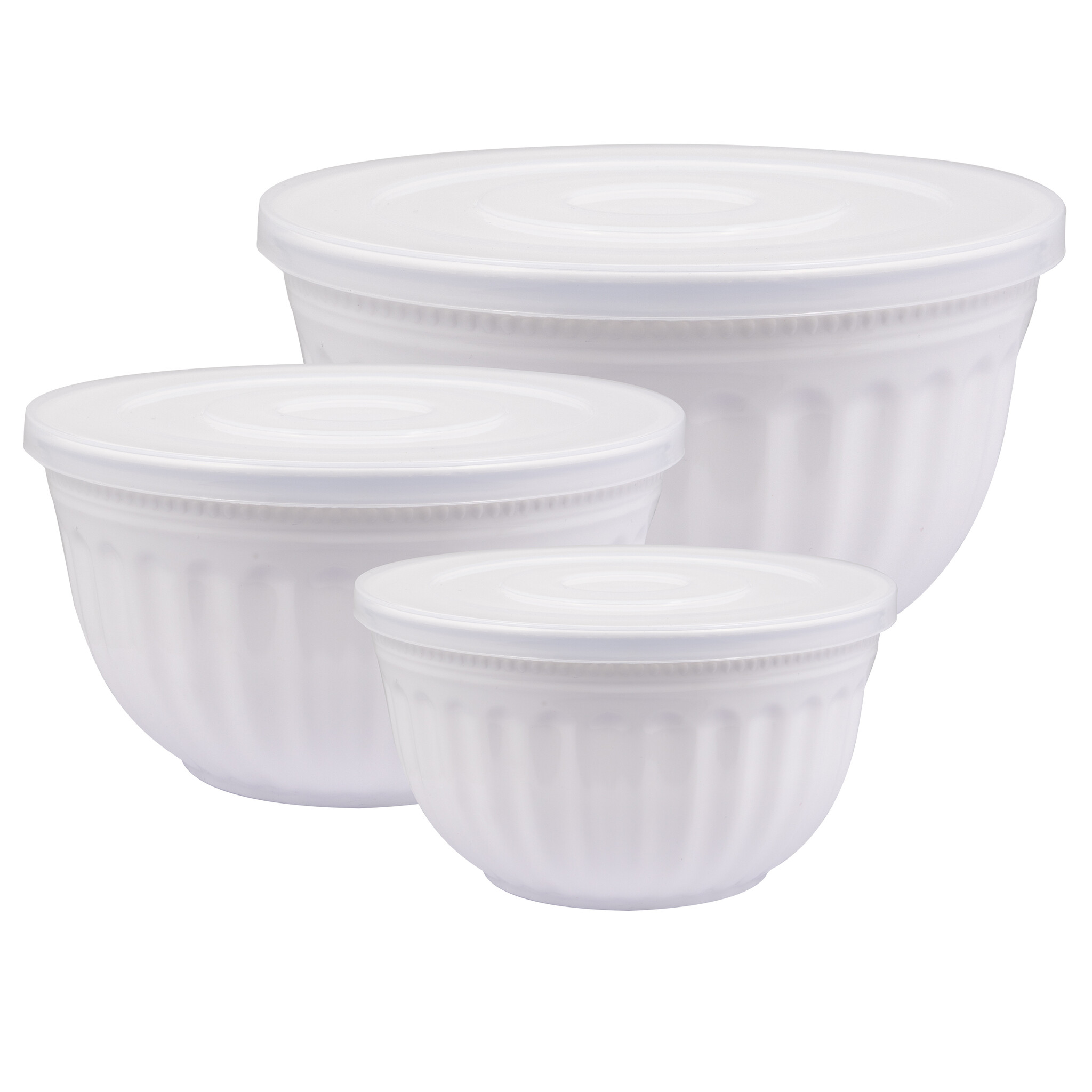 Schüssel 3er Set Alice aus Kunststoff, weiss 