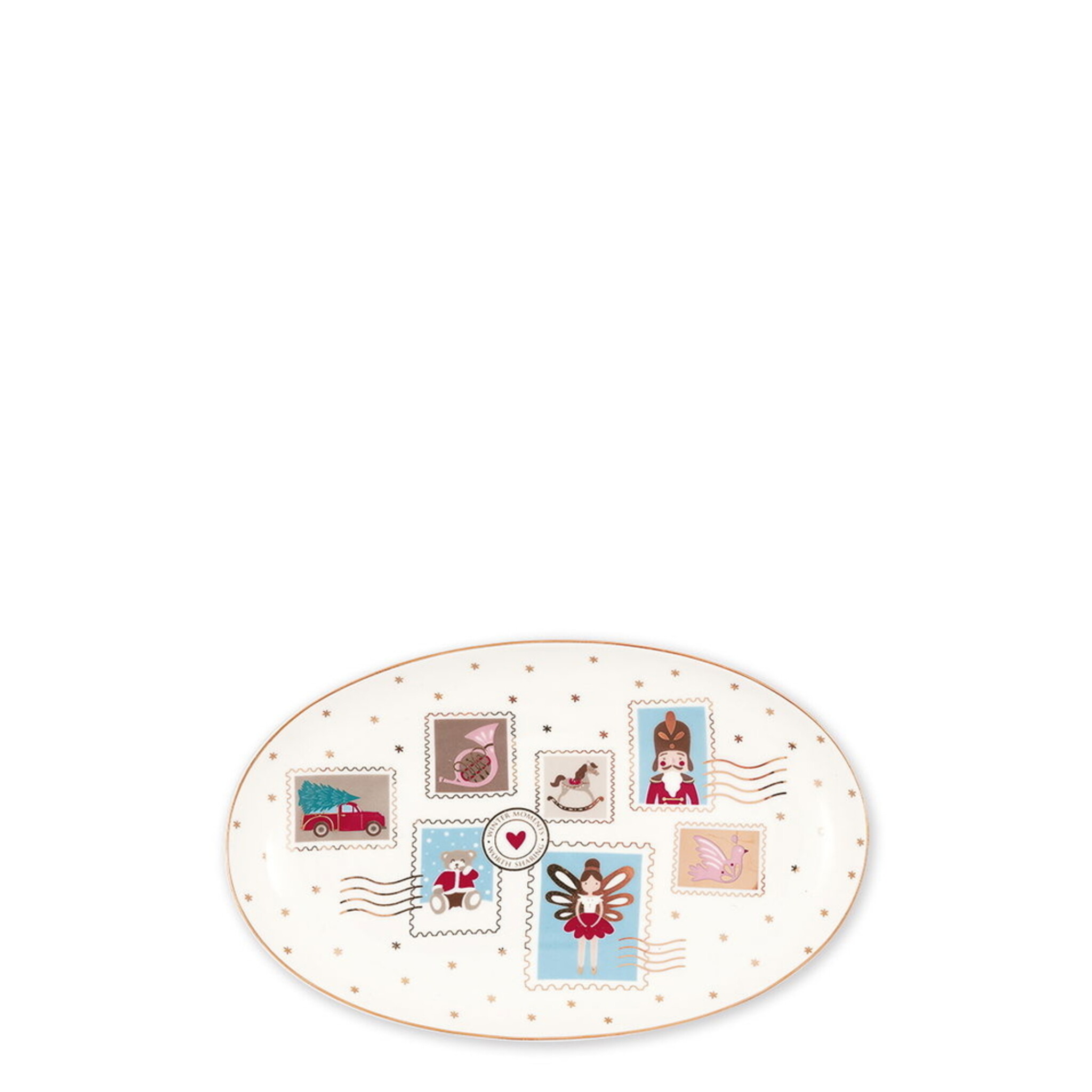 Servierplatte Xmas Letter white, weiss 