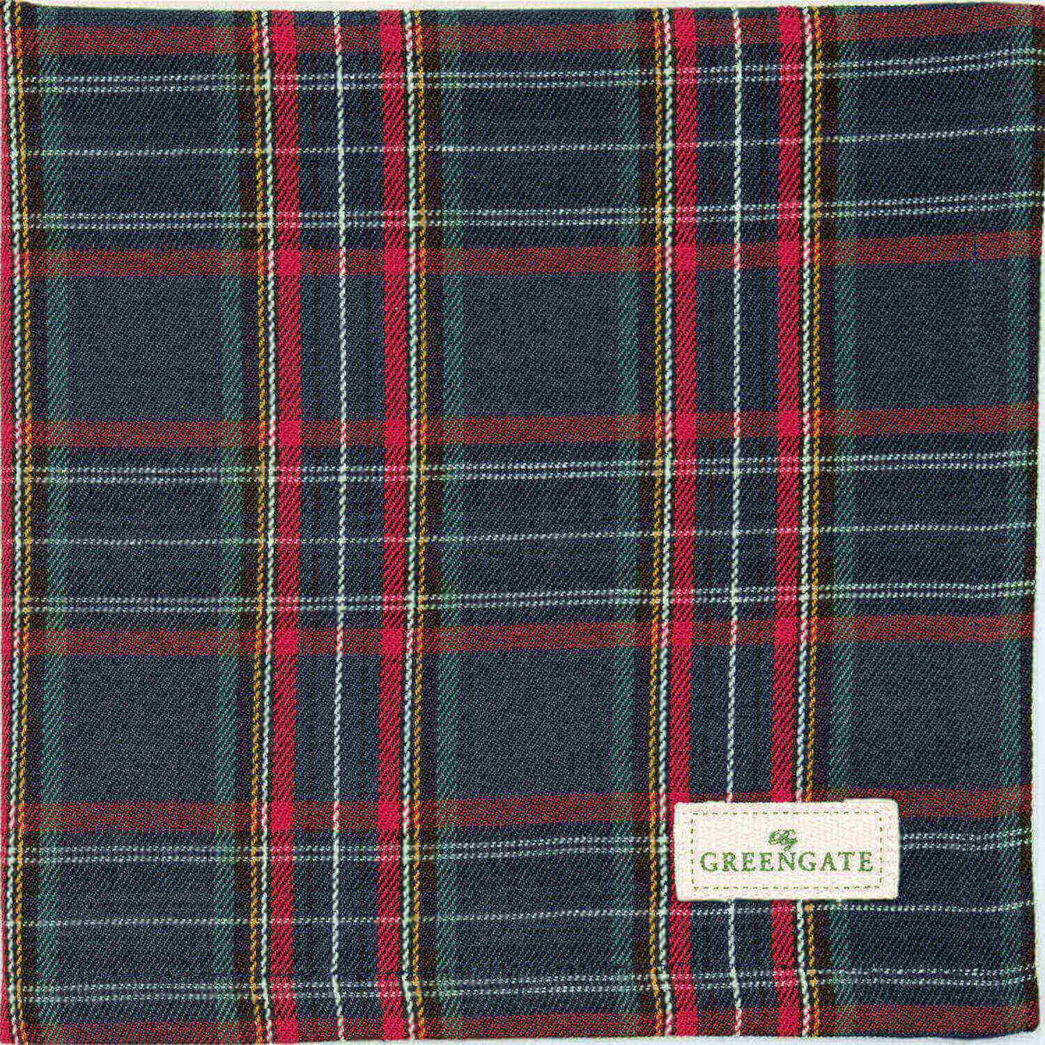 Stoffserviette Dagmar kariert dark blue, blau 