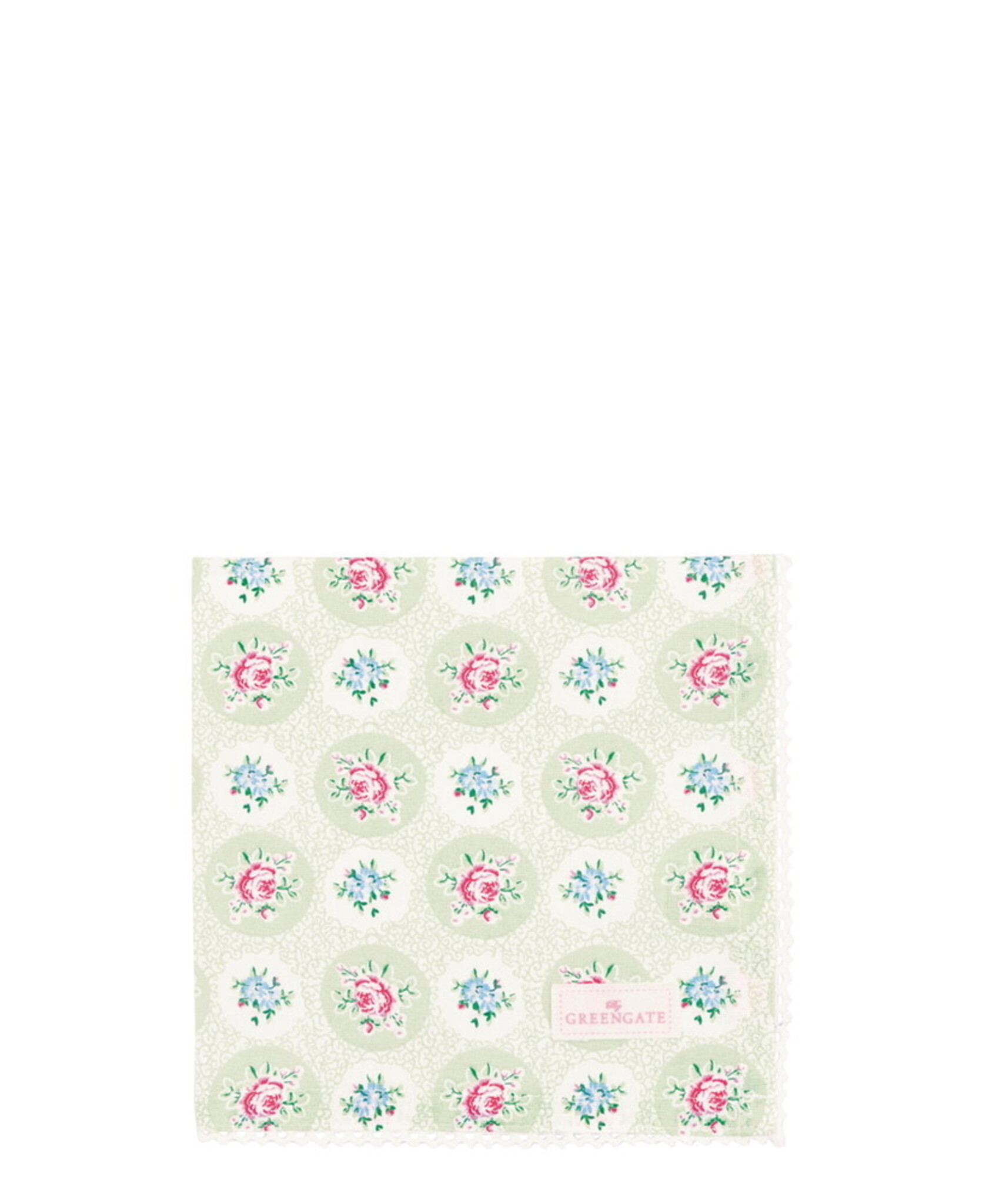 Stoffserviette Elle mit Spitze pale green, pale green 