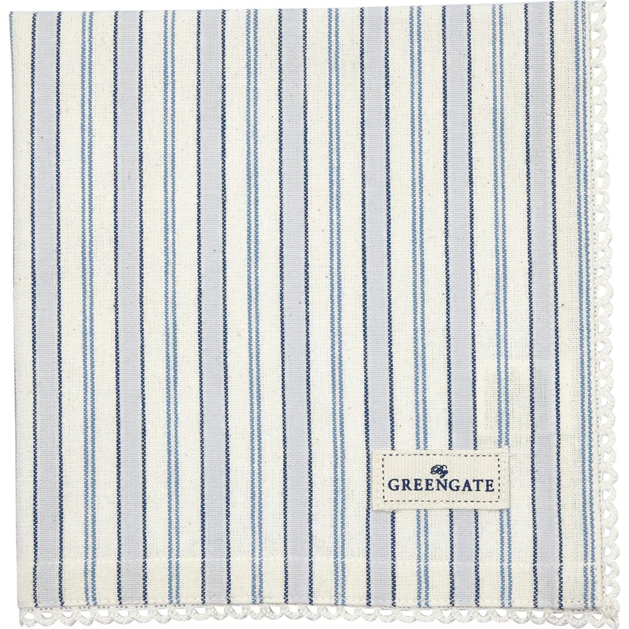 GreenGate Stoffserviette mit Spitze Cara Dusty Blue, dusty blue