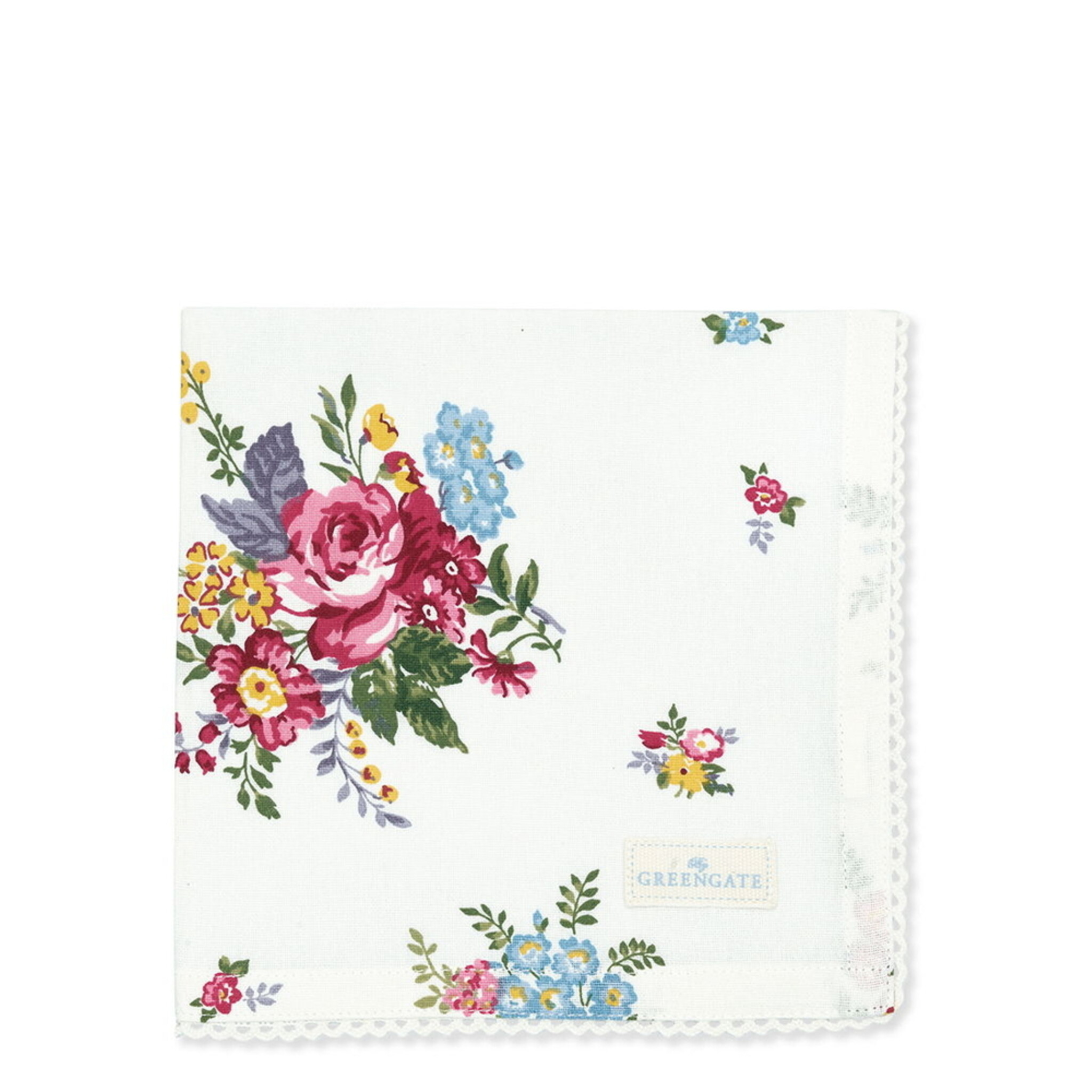 GreenGate Stoffserviette mit Spitze Elina, weiss 