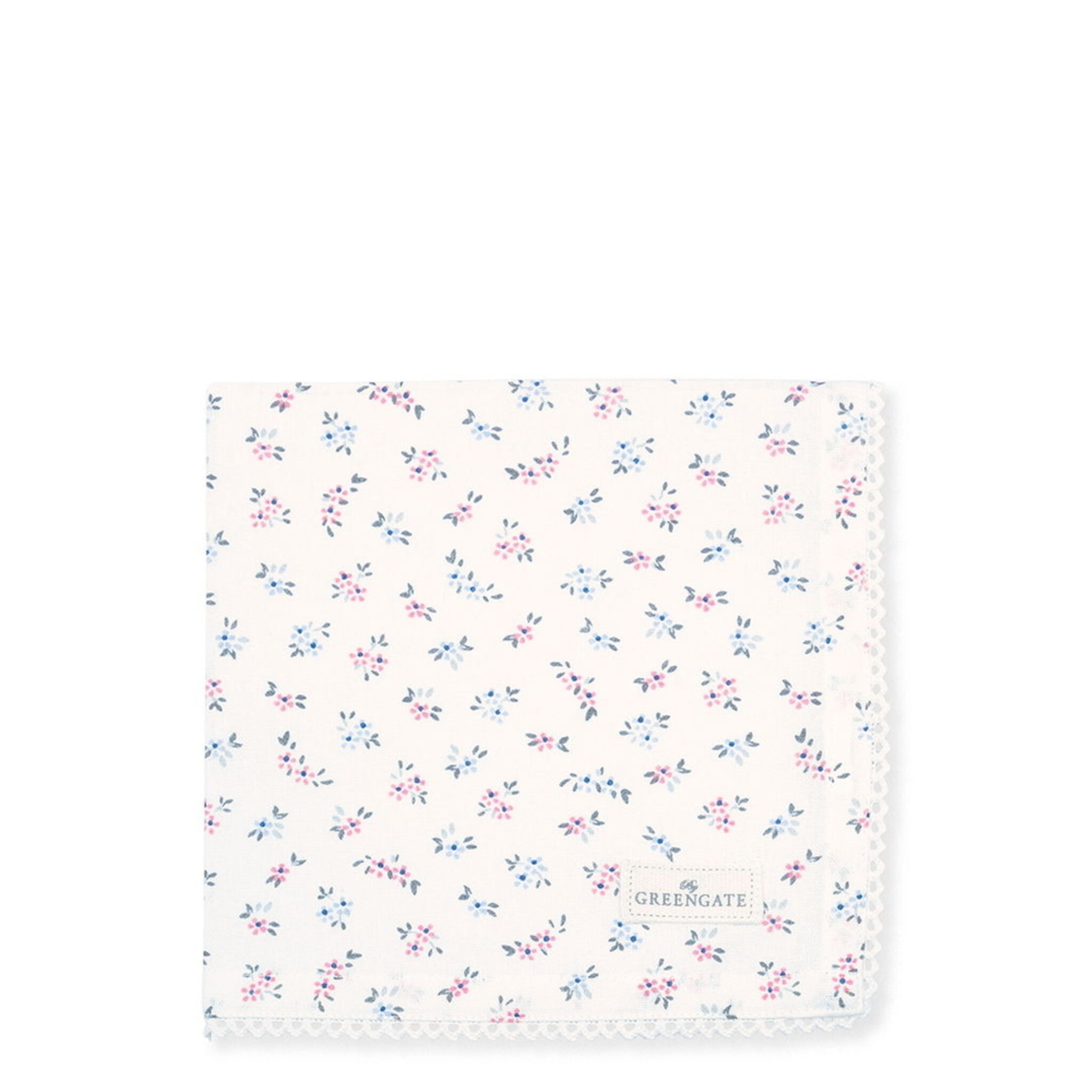 GreenGate Stoffserviette mit Spitze Emely Petit White, weiss 